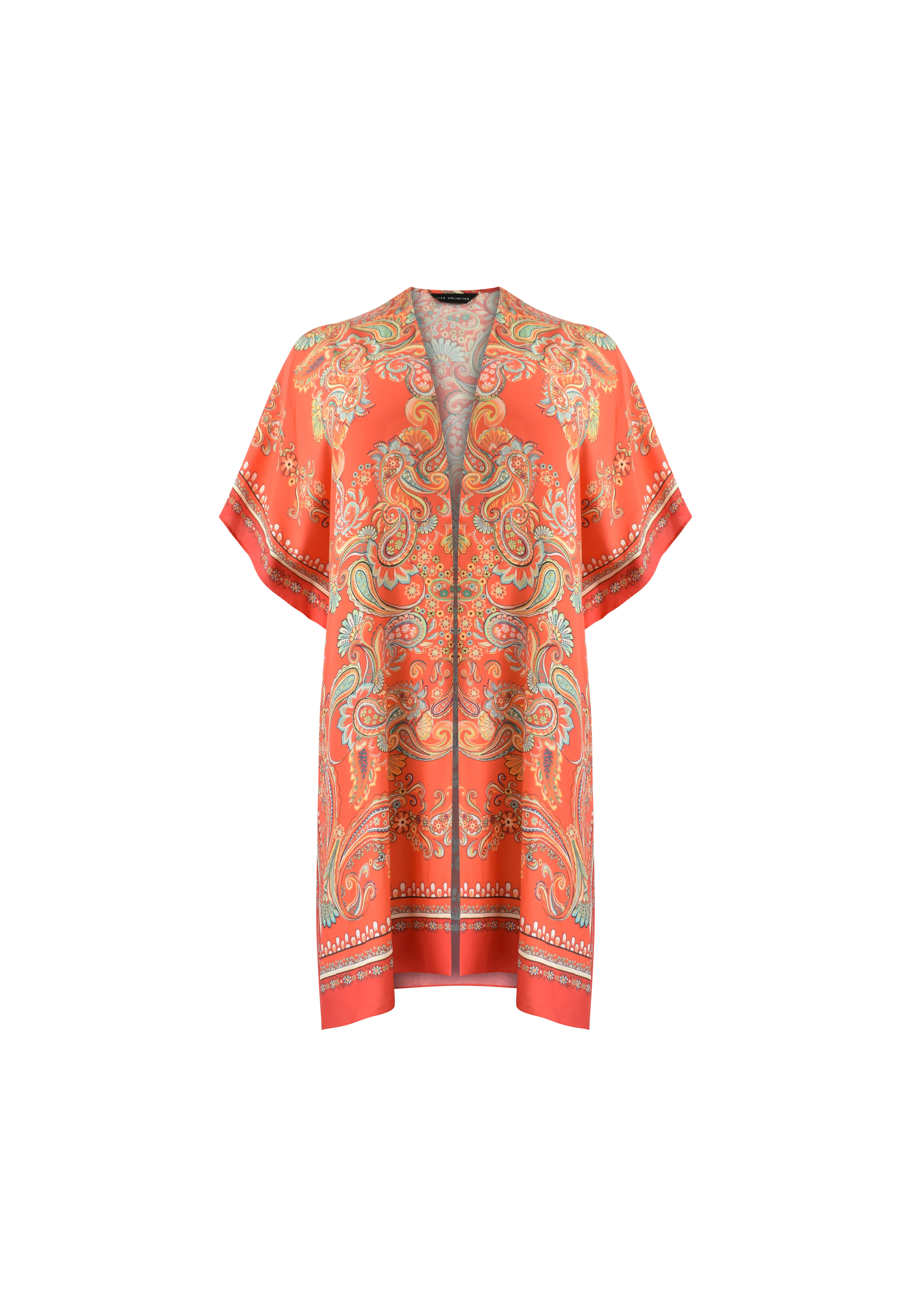 Multi Scarf Print Kimono - Image 5