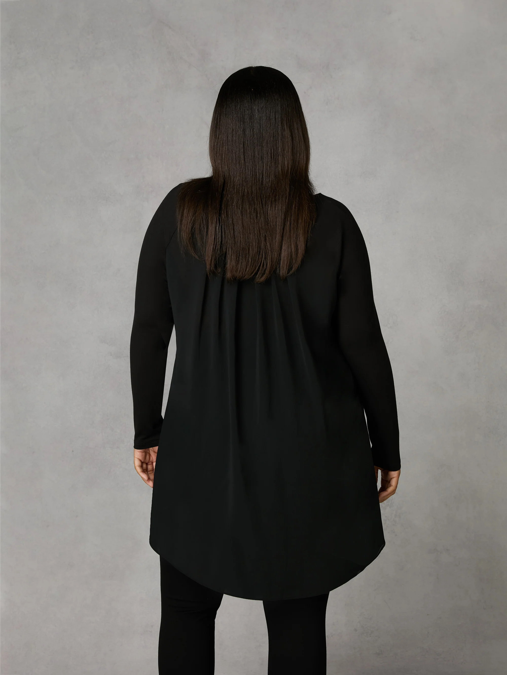 Multi Swirl Print Satin Front High Low Tunic - Image 4