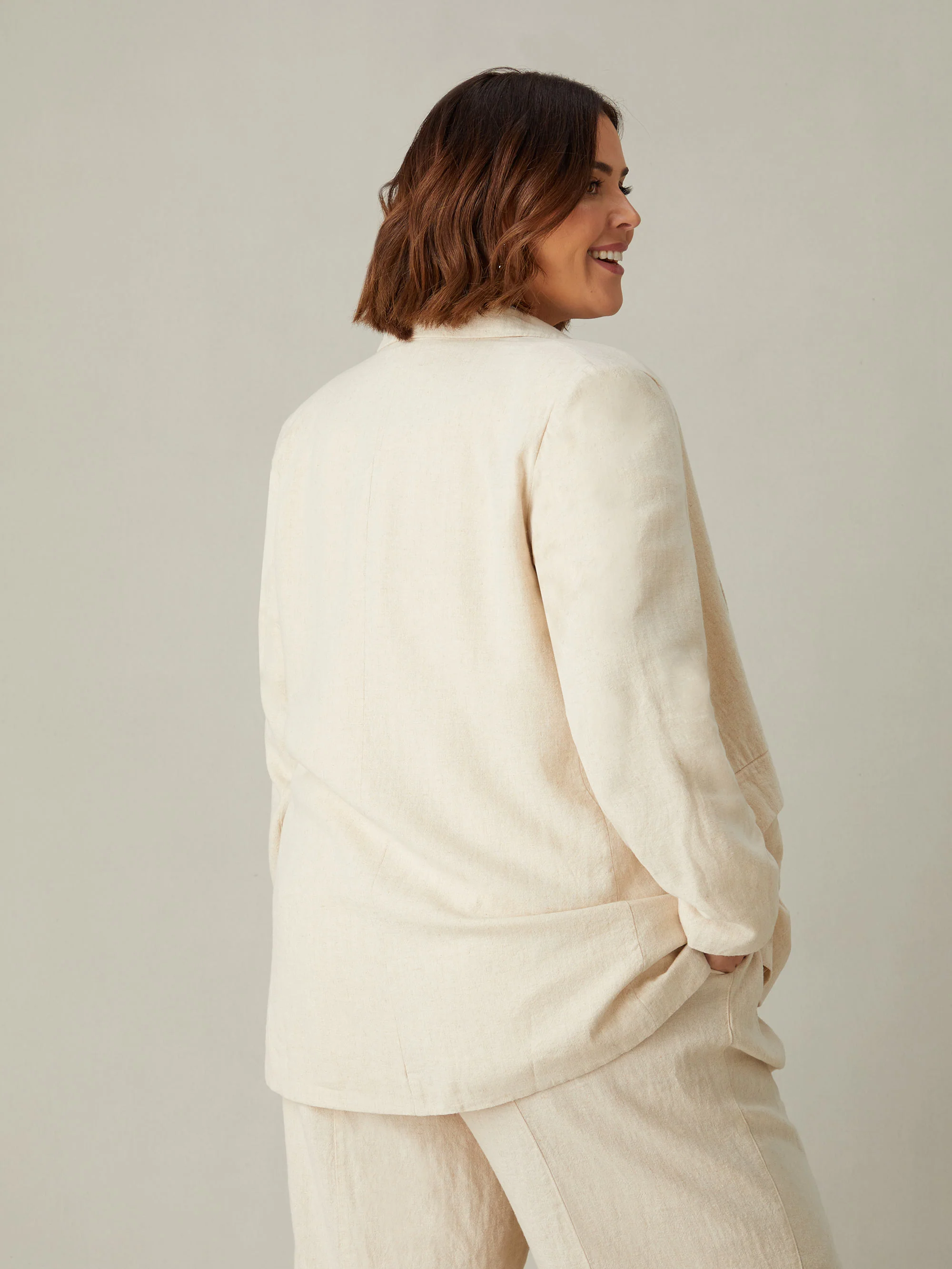 Natural Linen Blend Blazer - Image 5