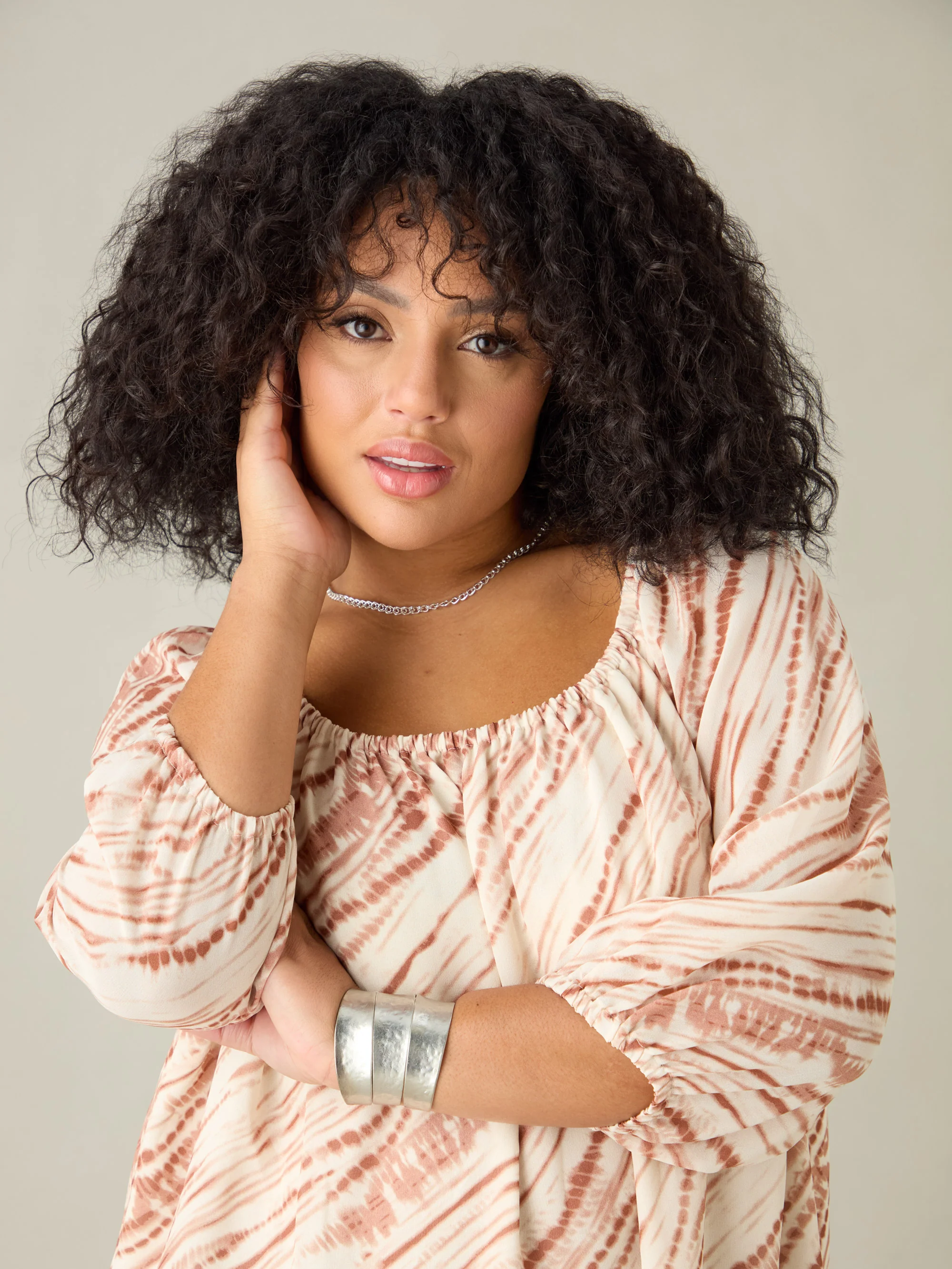 Natural Tie Dye Print Bardot - Image 3