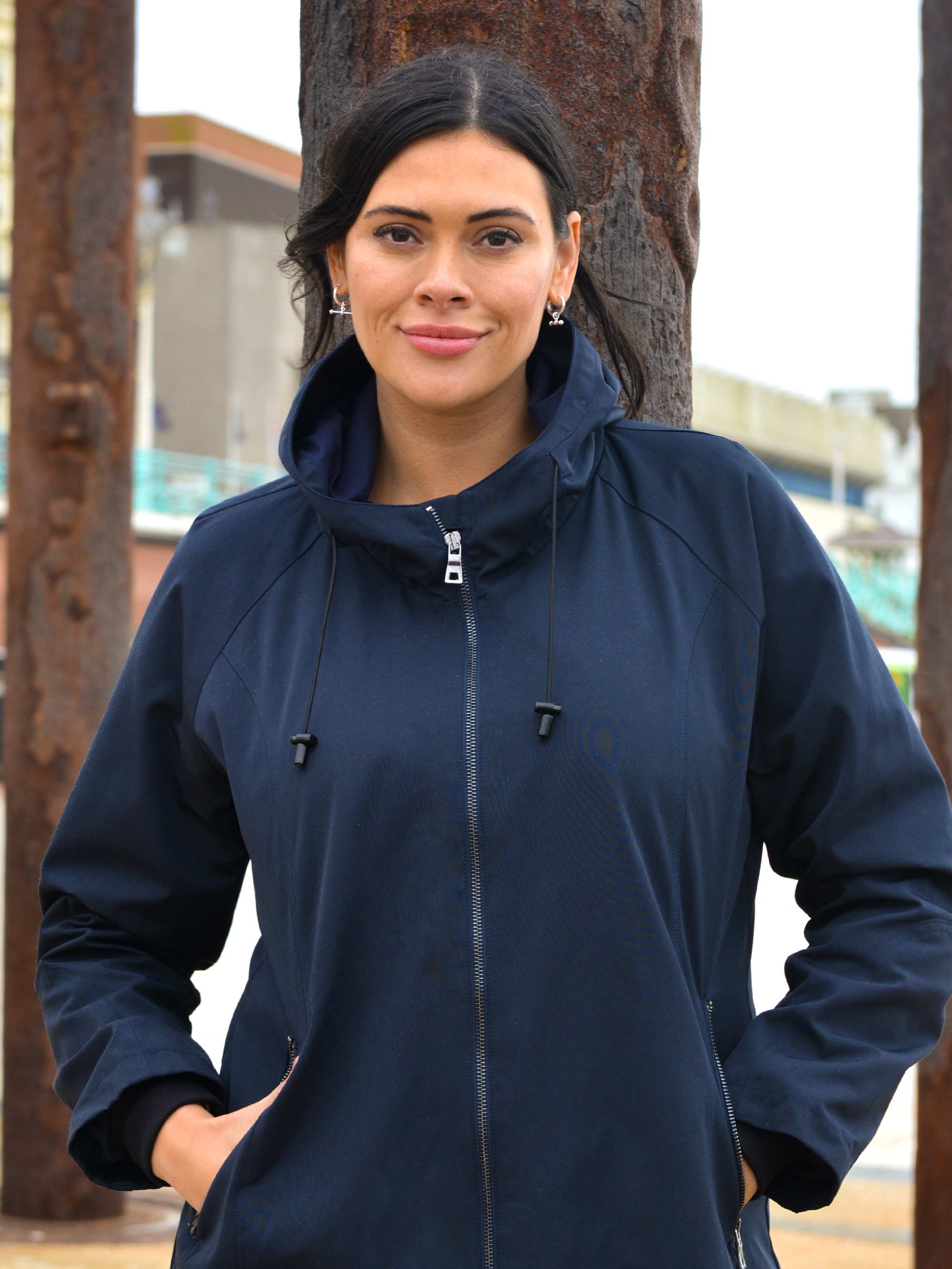 Navy A-line Raincoat - Image 2