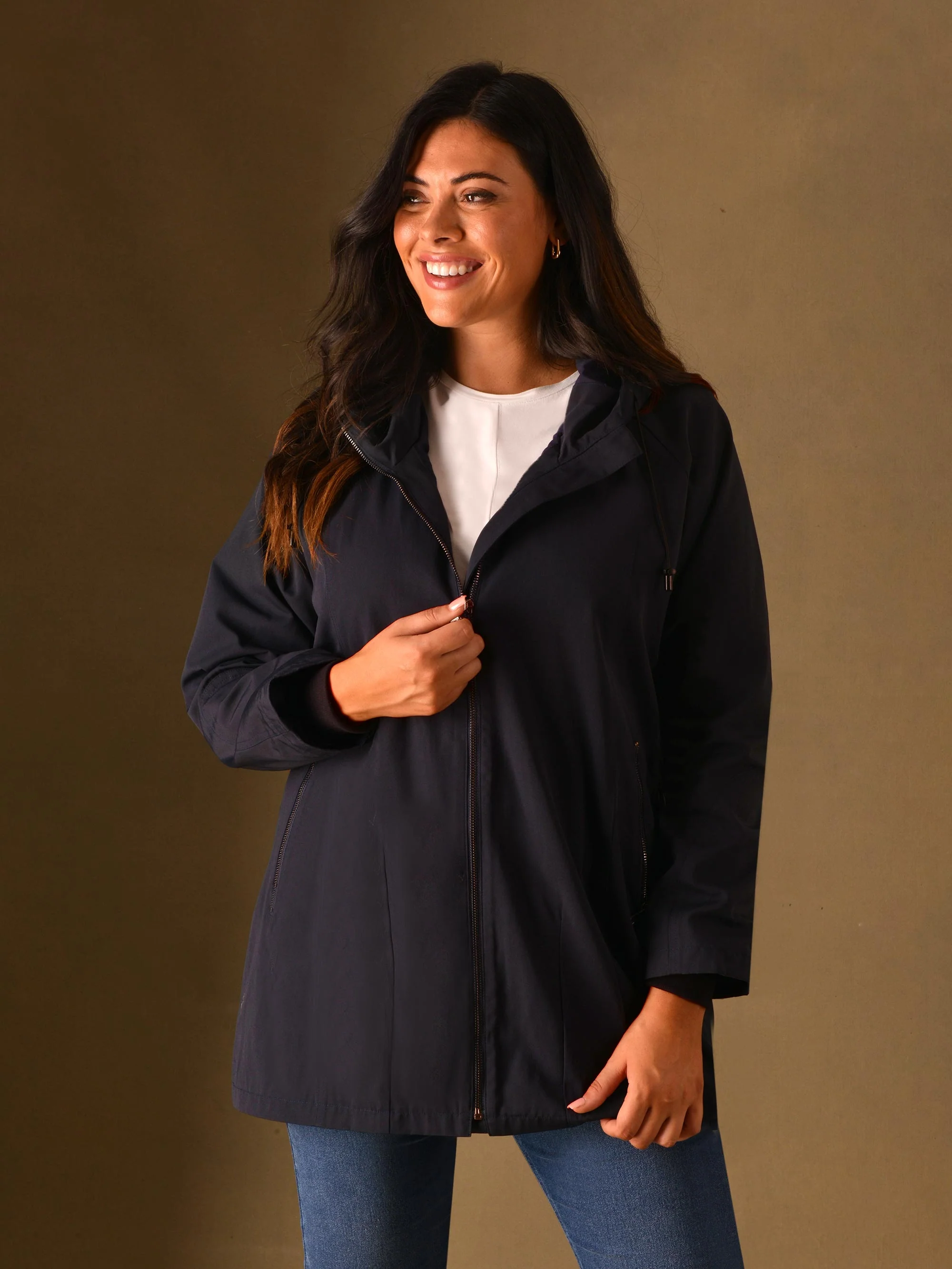 Navy A-line Raincoat - Image 3
