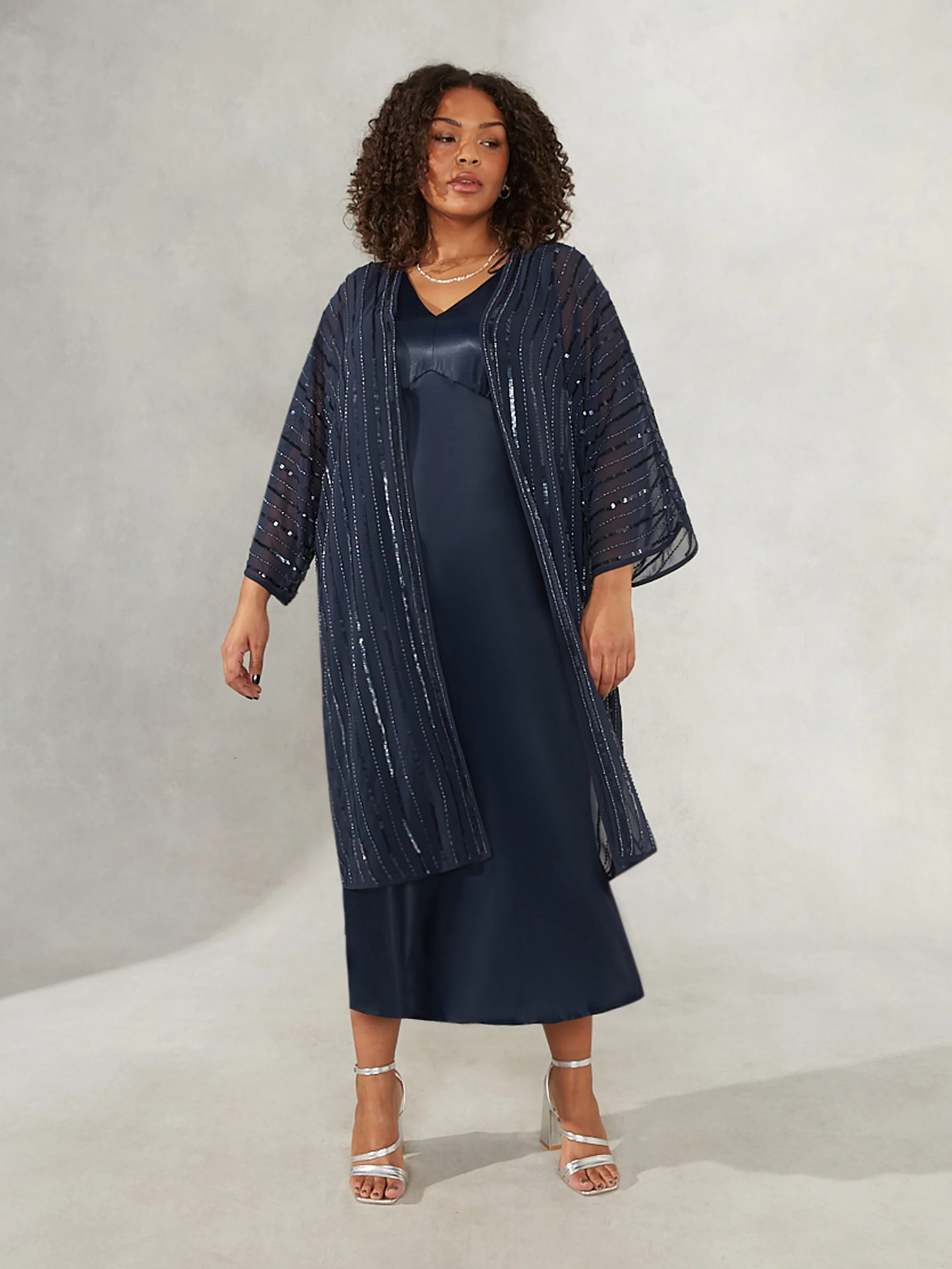 Navy Beaded Kimono - Image 2