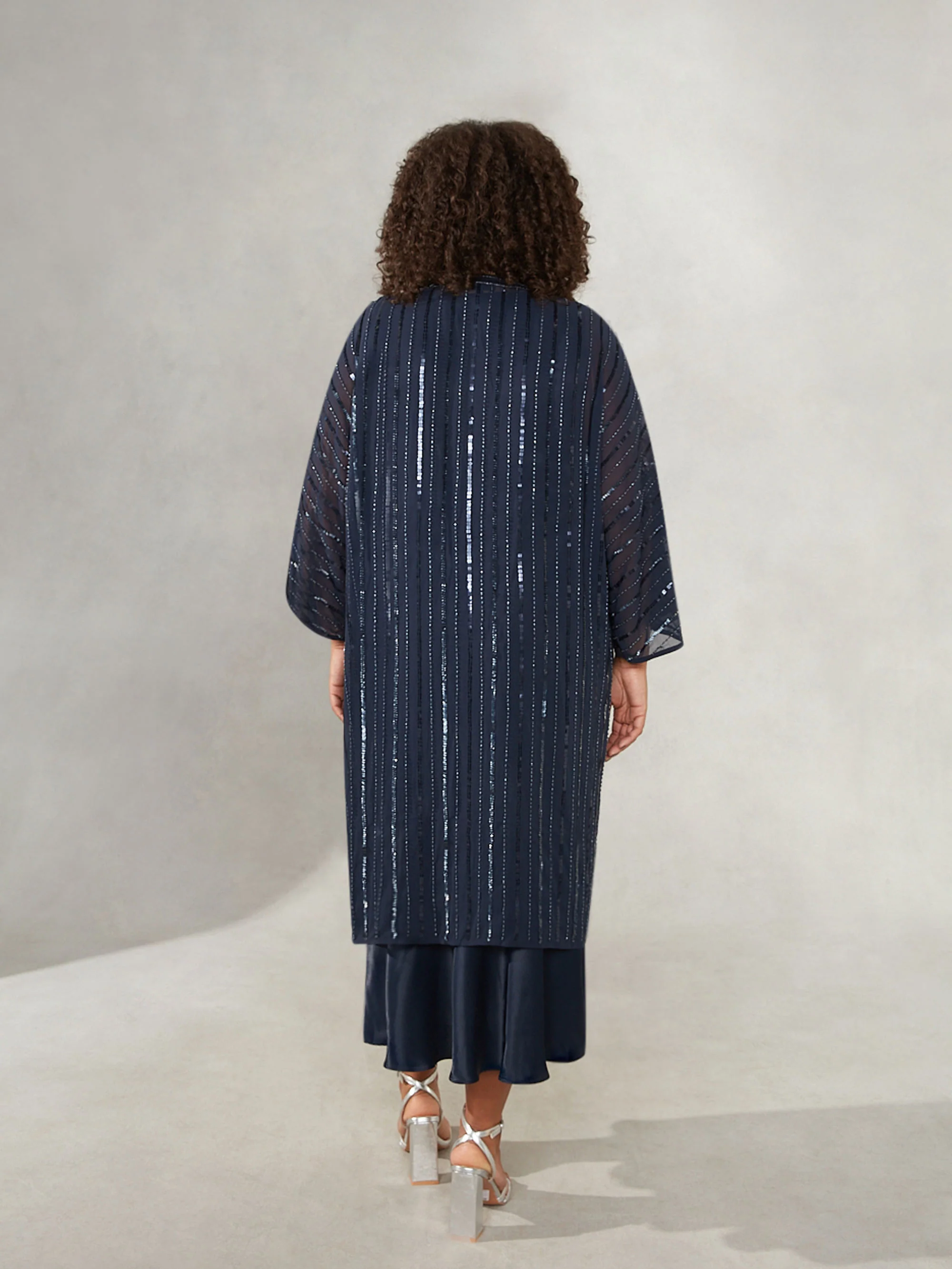 Navy Beaded Kimono - Image 4