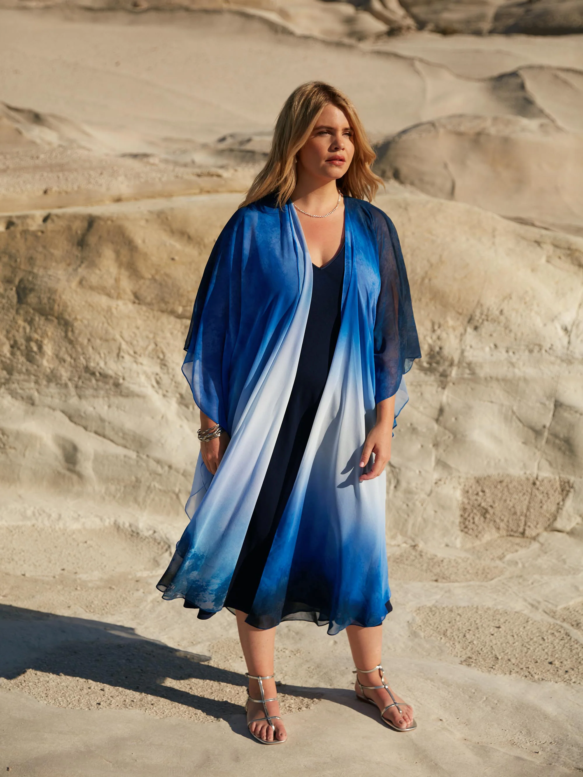 Navy Slip Midi Dress - Image 4