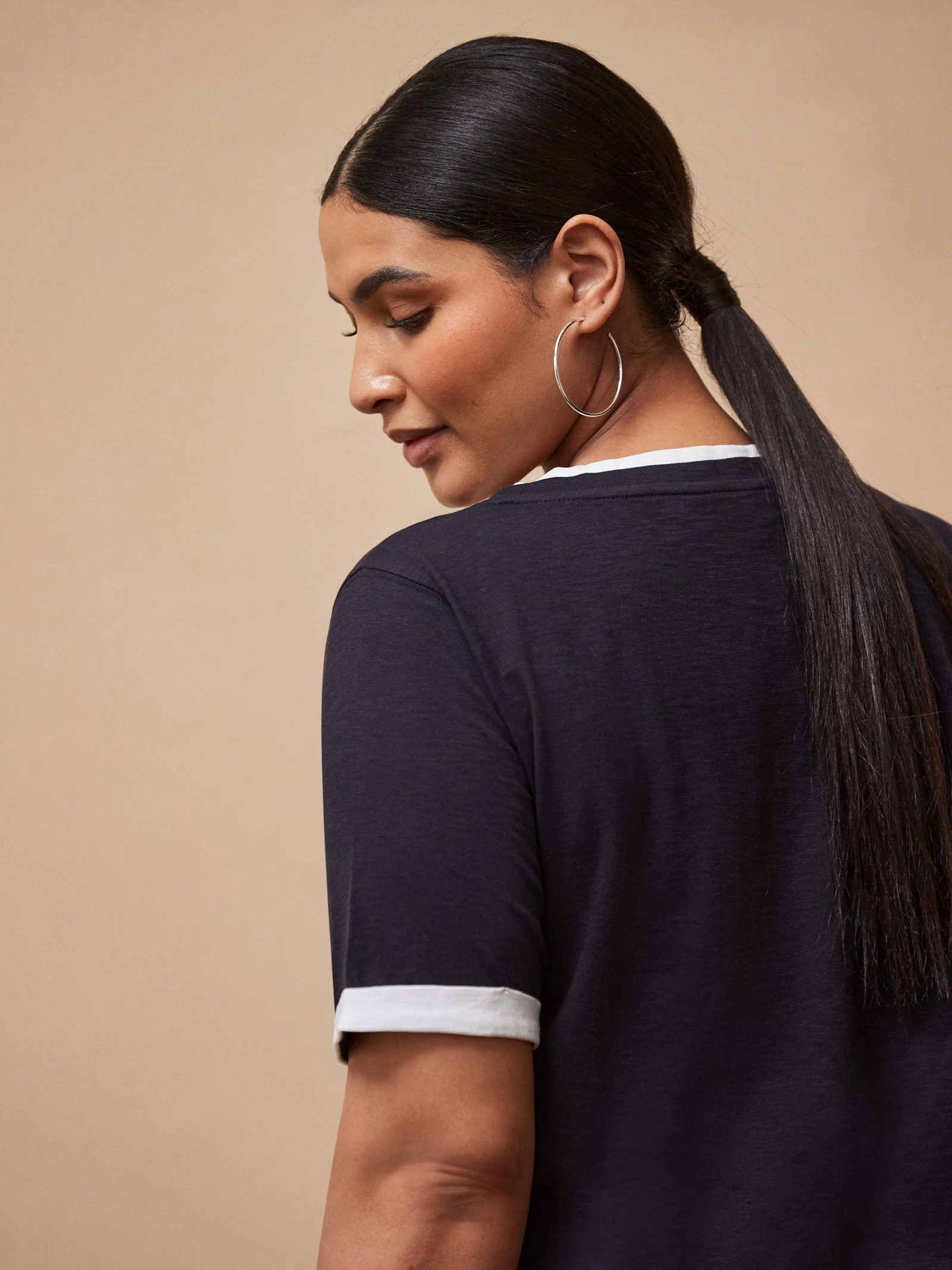Navy Contrast T-Shirt - Image 2