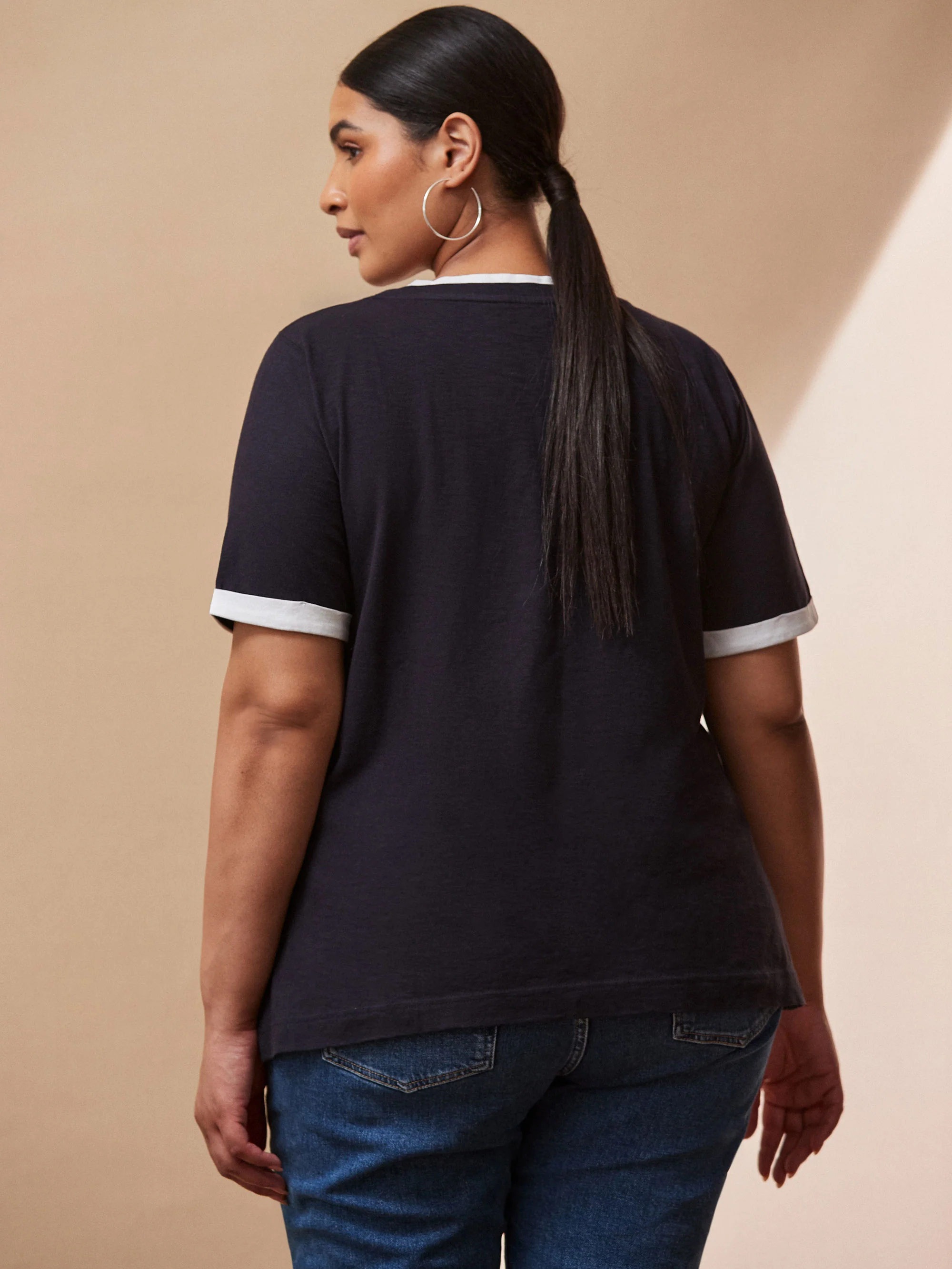 Navy Contrast T-Shirt - Image 3