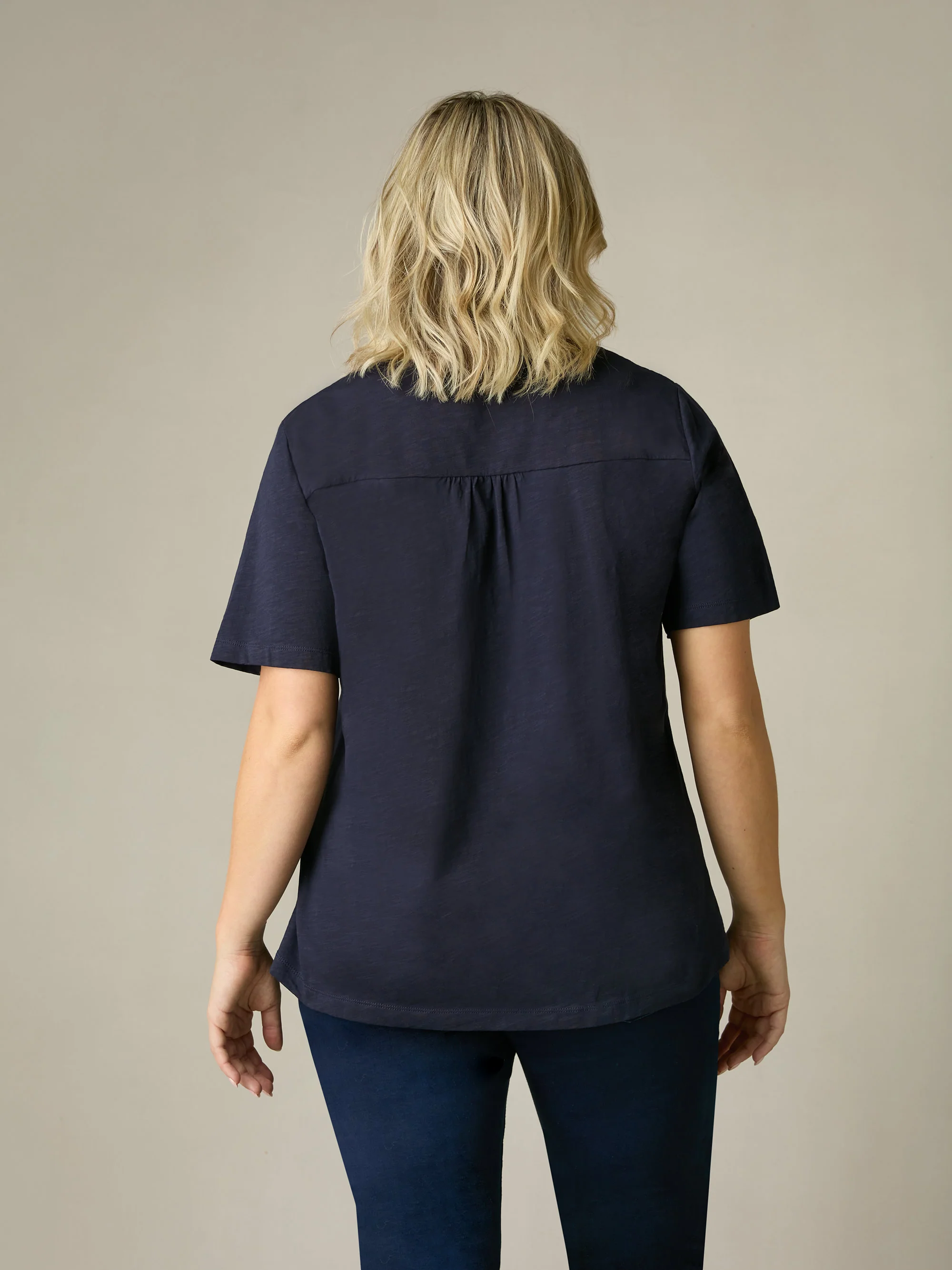 Navy Cotton Slub Bib Tunic - Image 6