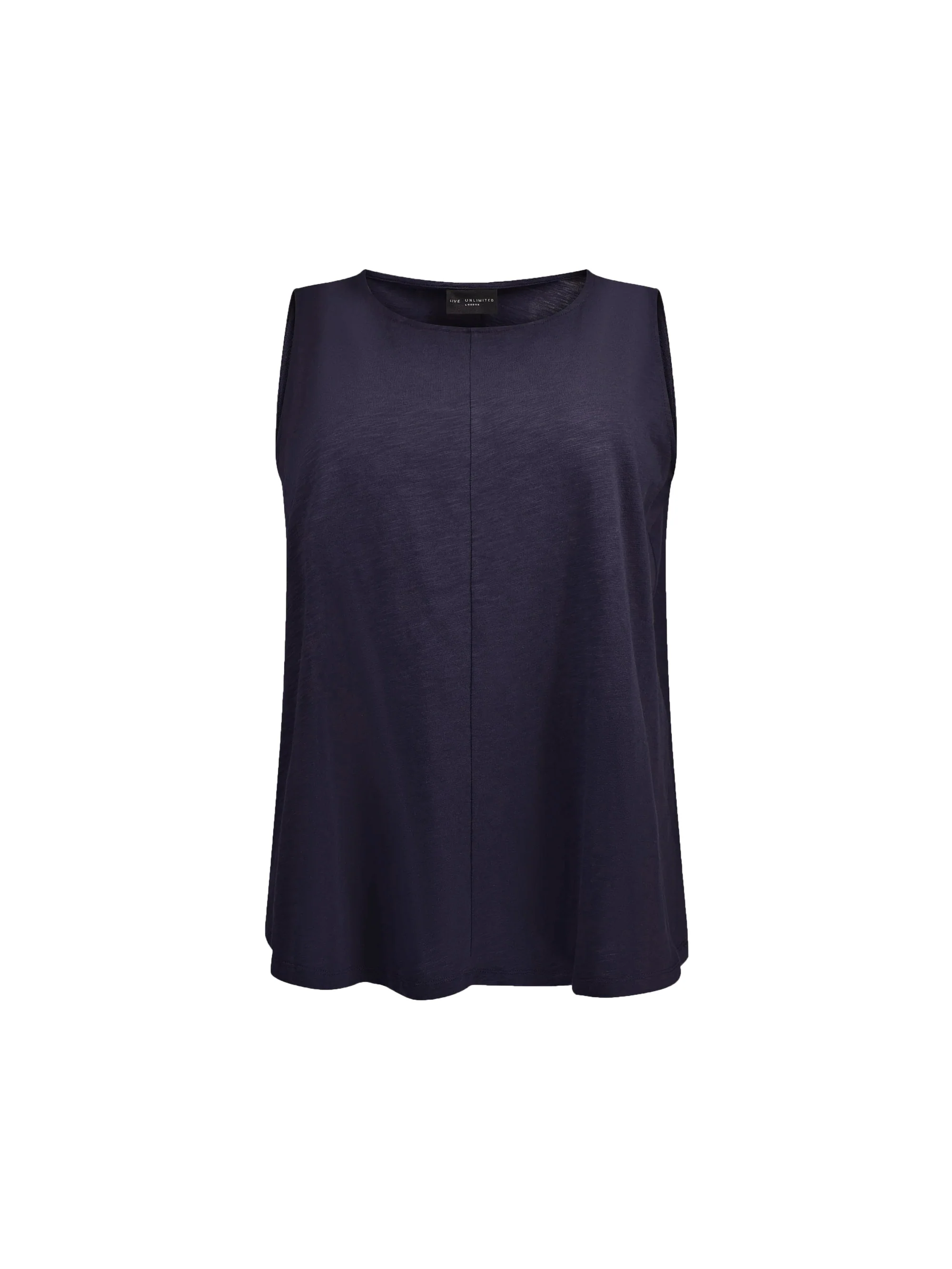 Navy Cotton Slub Round Neck Vest - Image 4