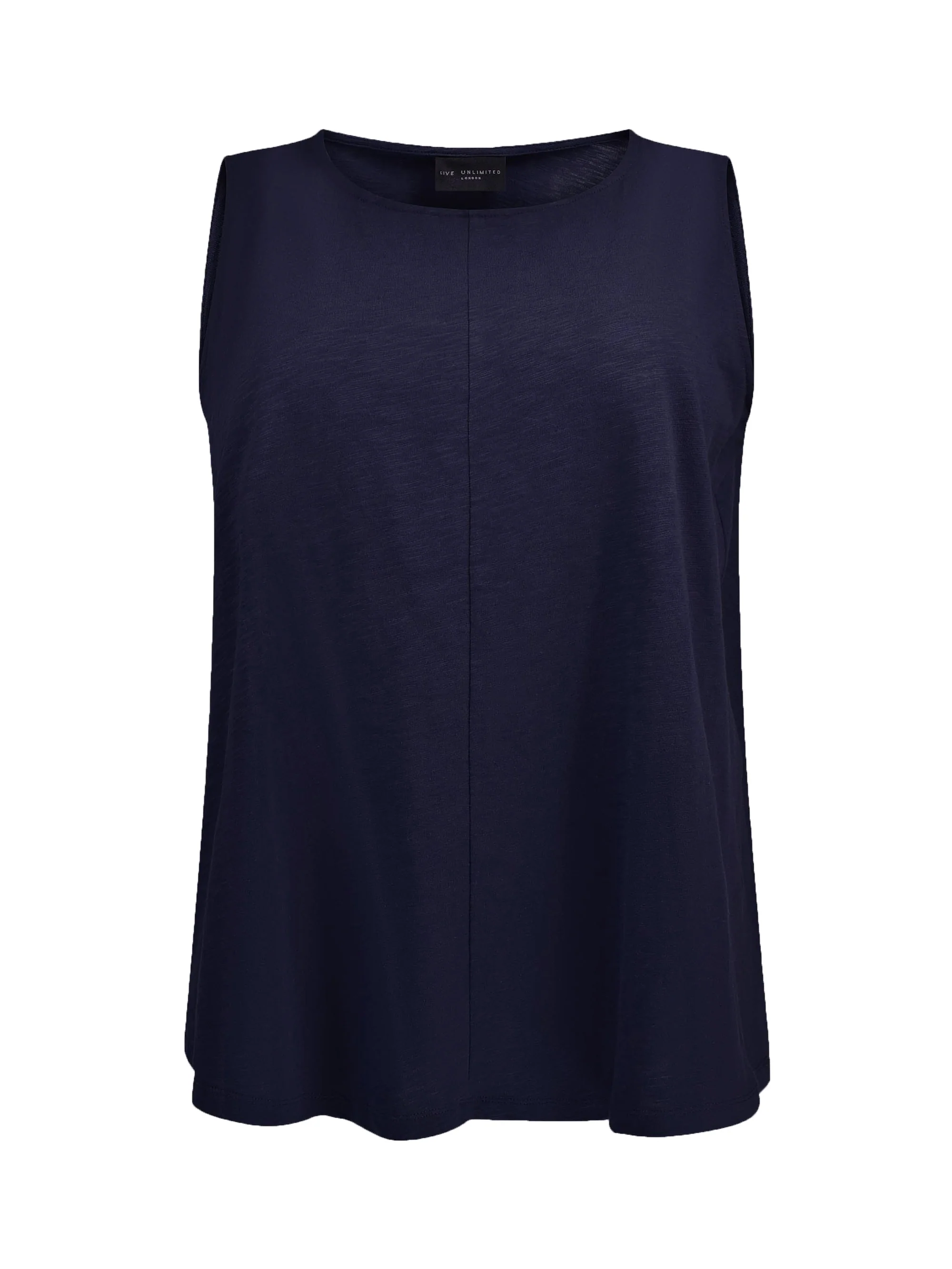 Navy Cotton Slub Round Neck Vest - Image 4