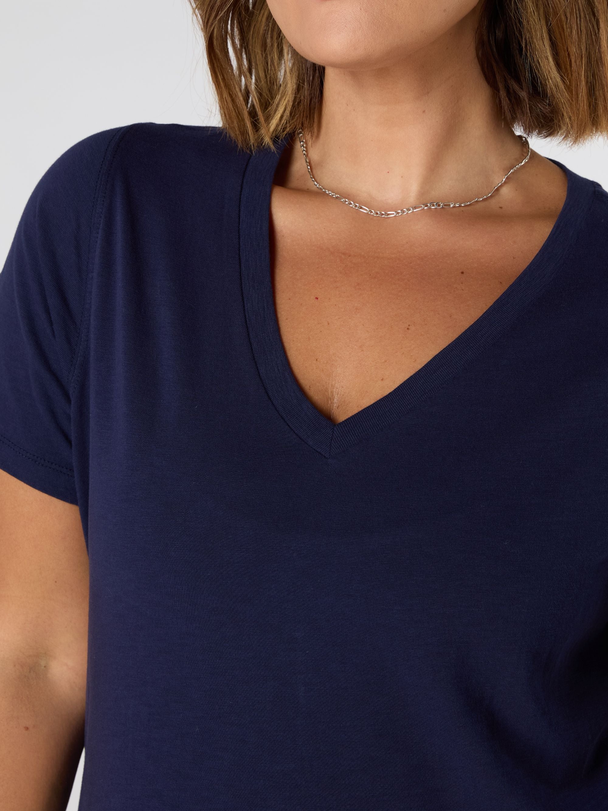 Navy Cotton Slub T-Shirt Dress - Image 2