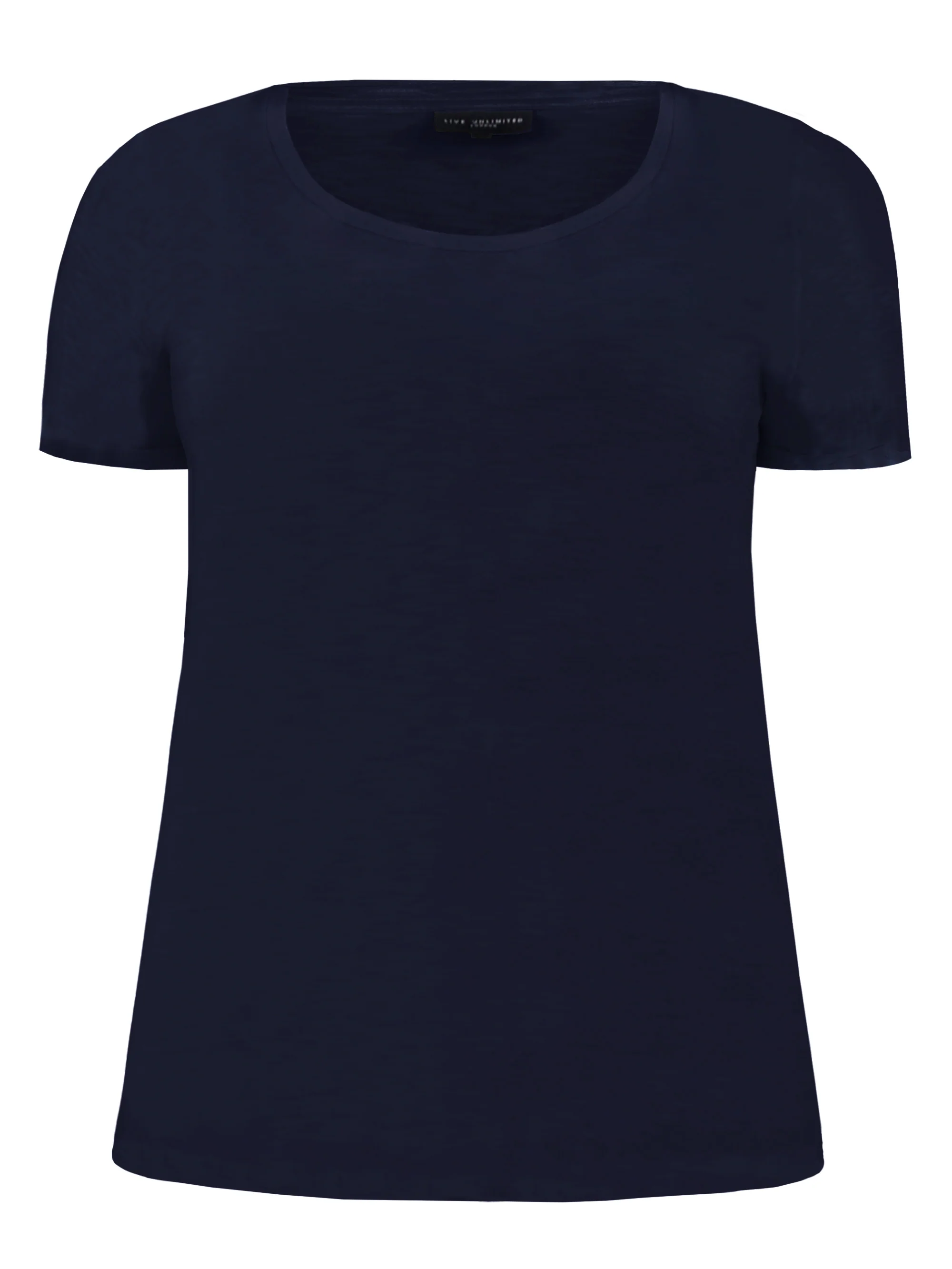 Navy Cotton Textured Scoop Neck Jersey T-Shirt - Image 4