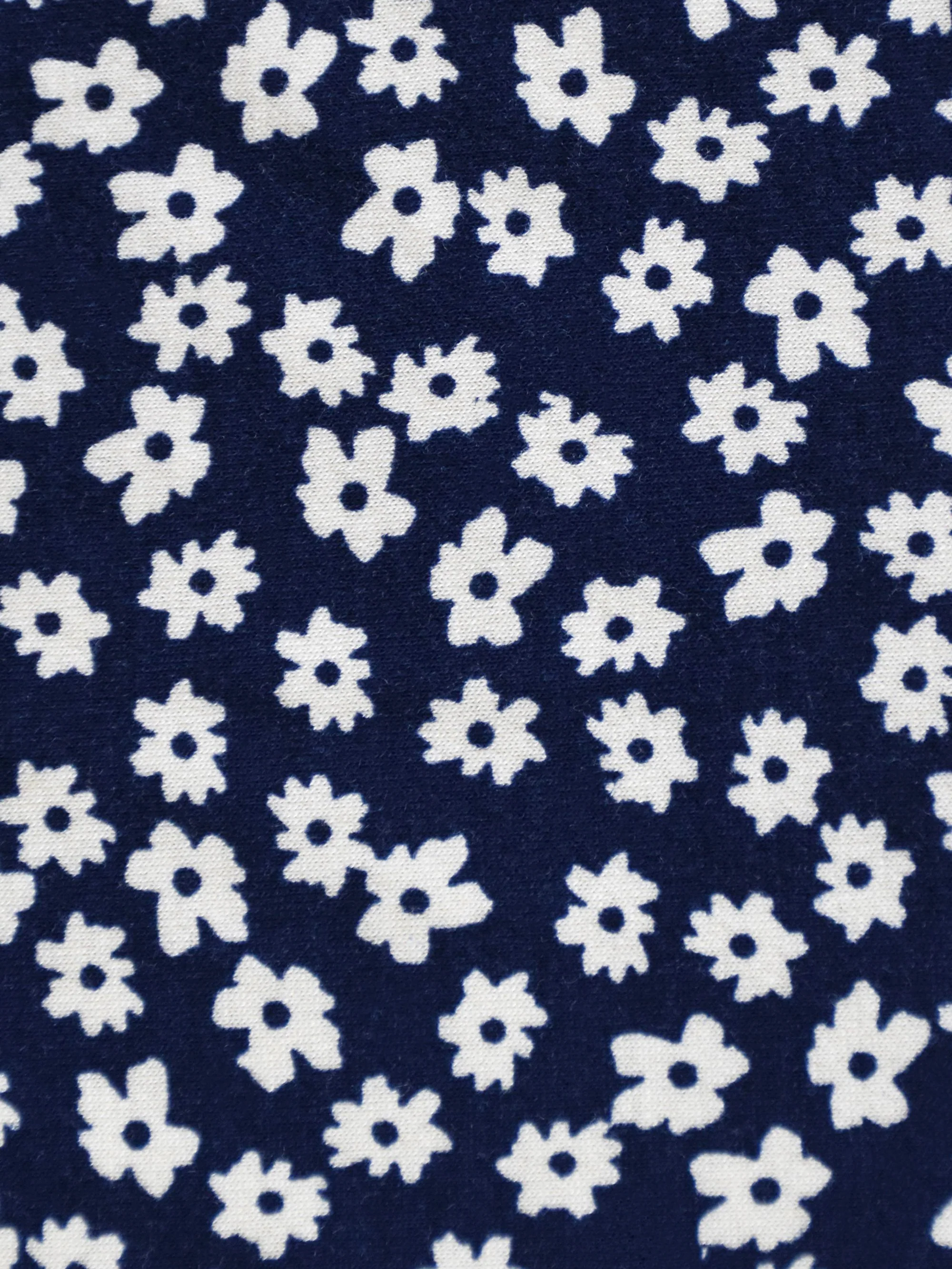 Navy Ditsy Print Jersey Pleat Front Top - Image 6