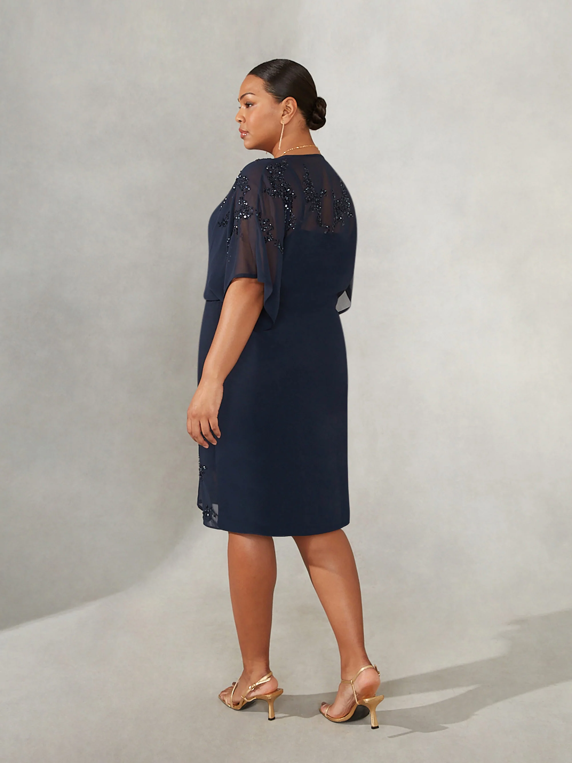 Navy Embellished Dress - Image 7