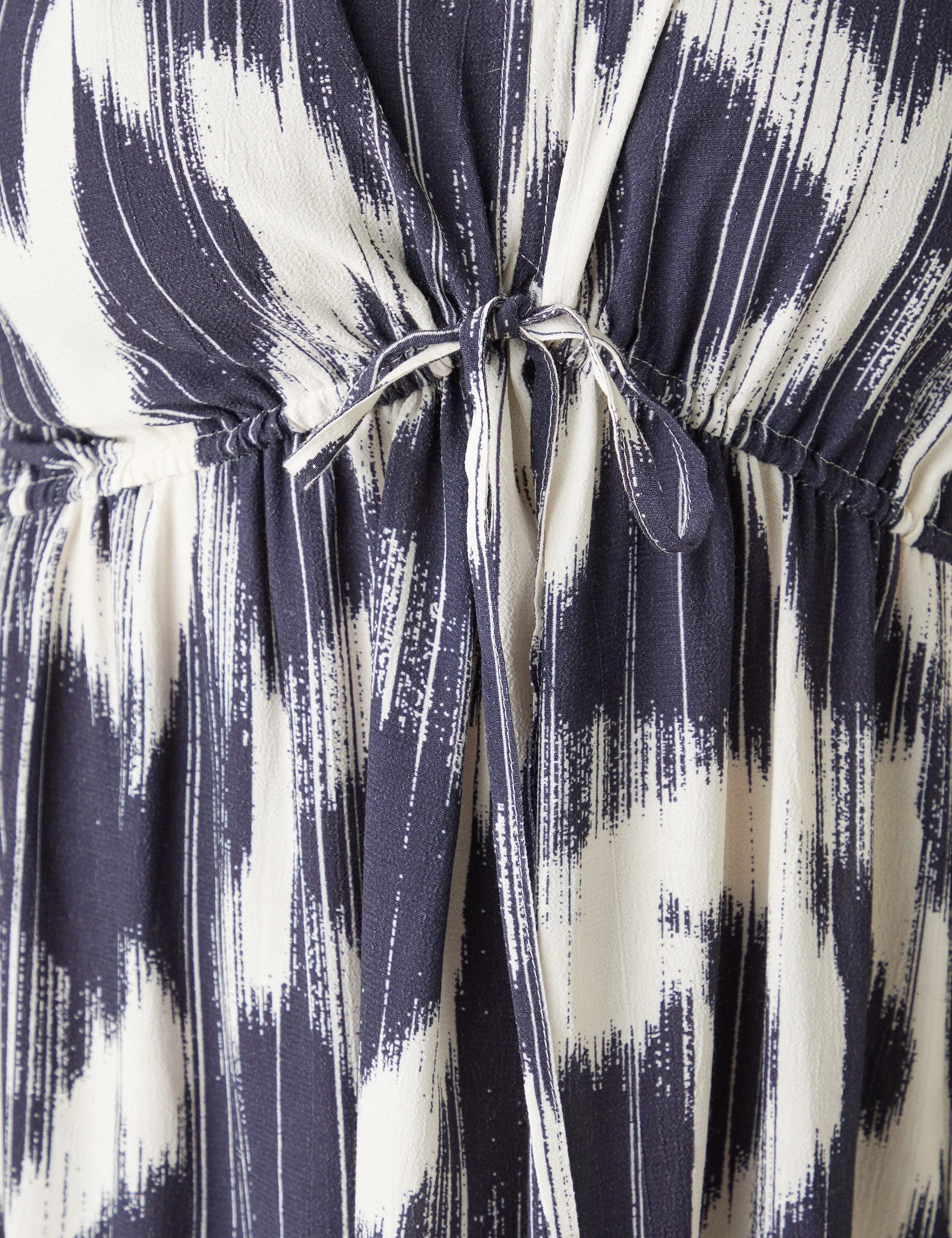 Navy Geo Print Drawstring Maxi Dress - Image 4