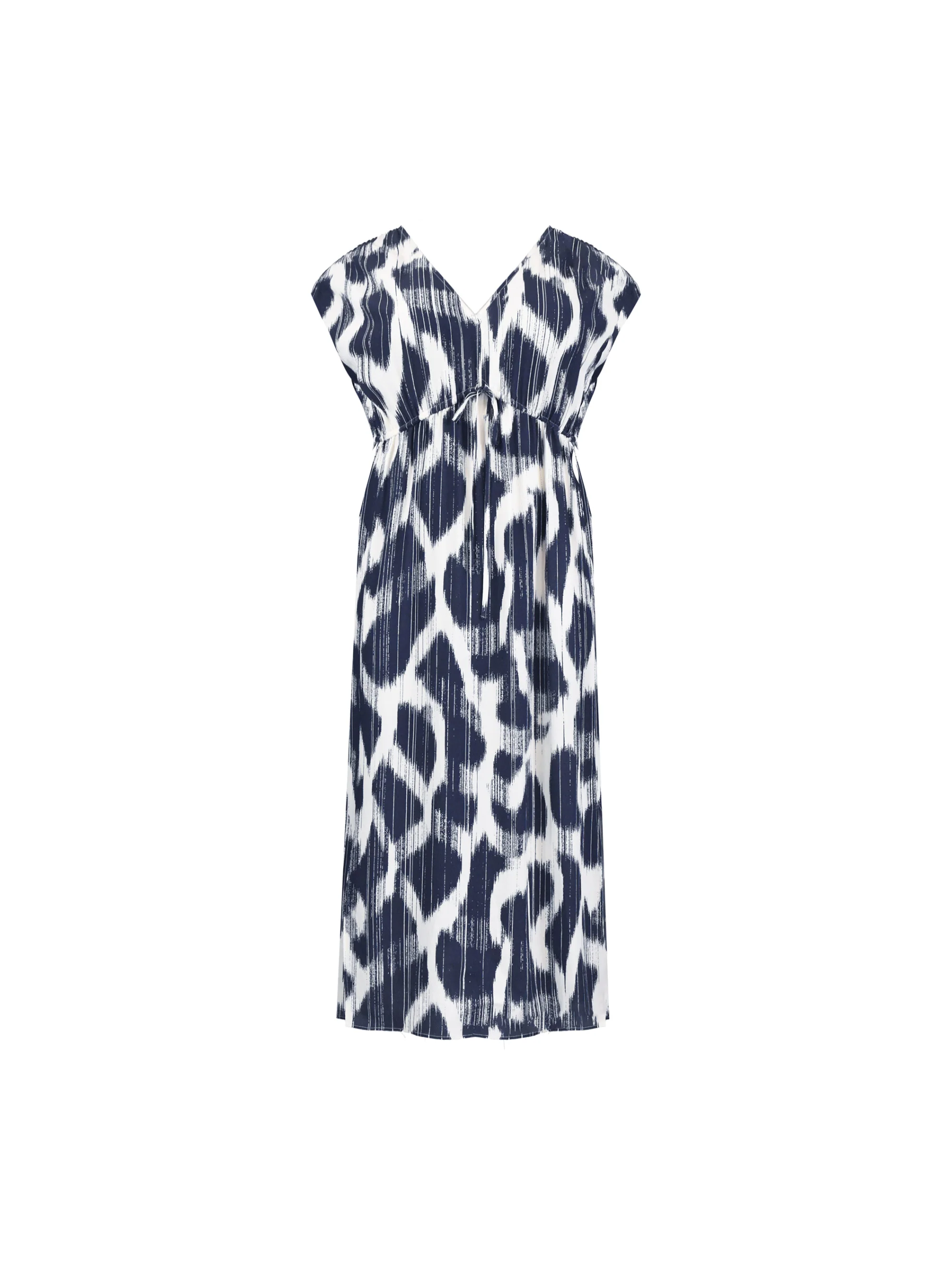 Navy Geo Print Drawstring Maxi Dress - Image 9