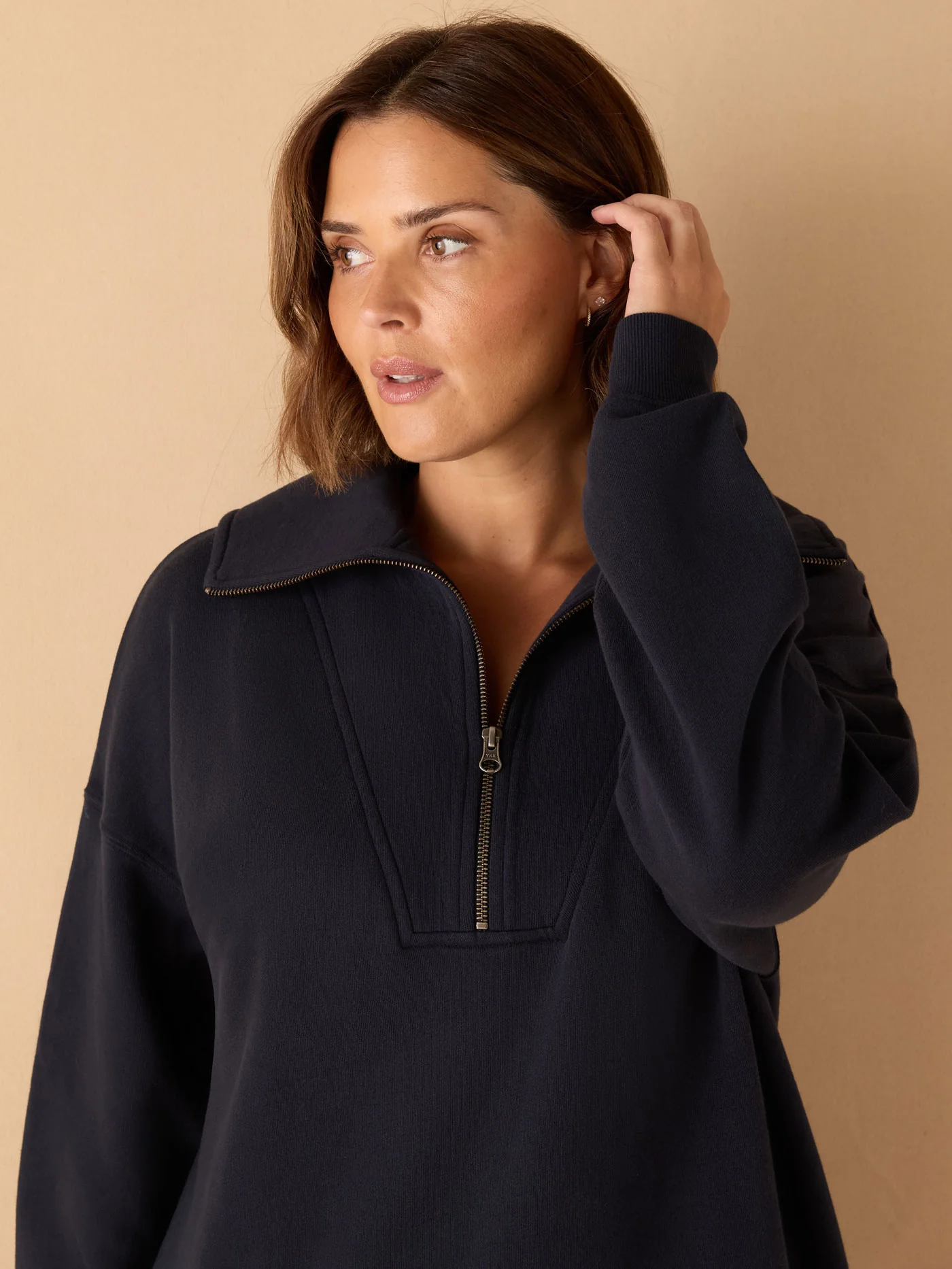 Navy Half Zip Sweatshirt - Image 3