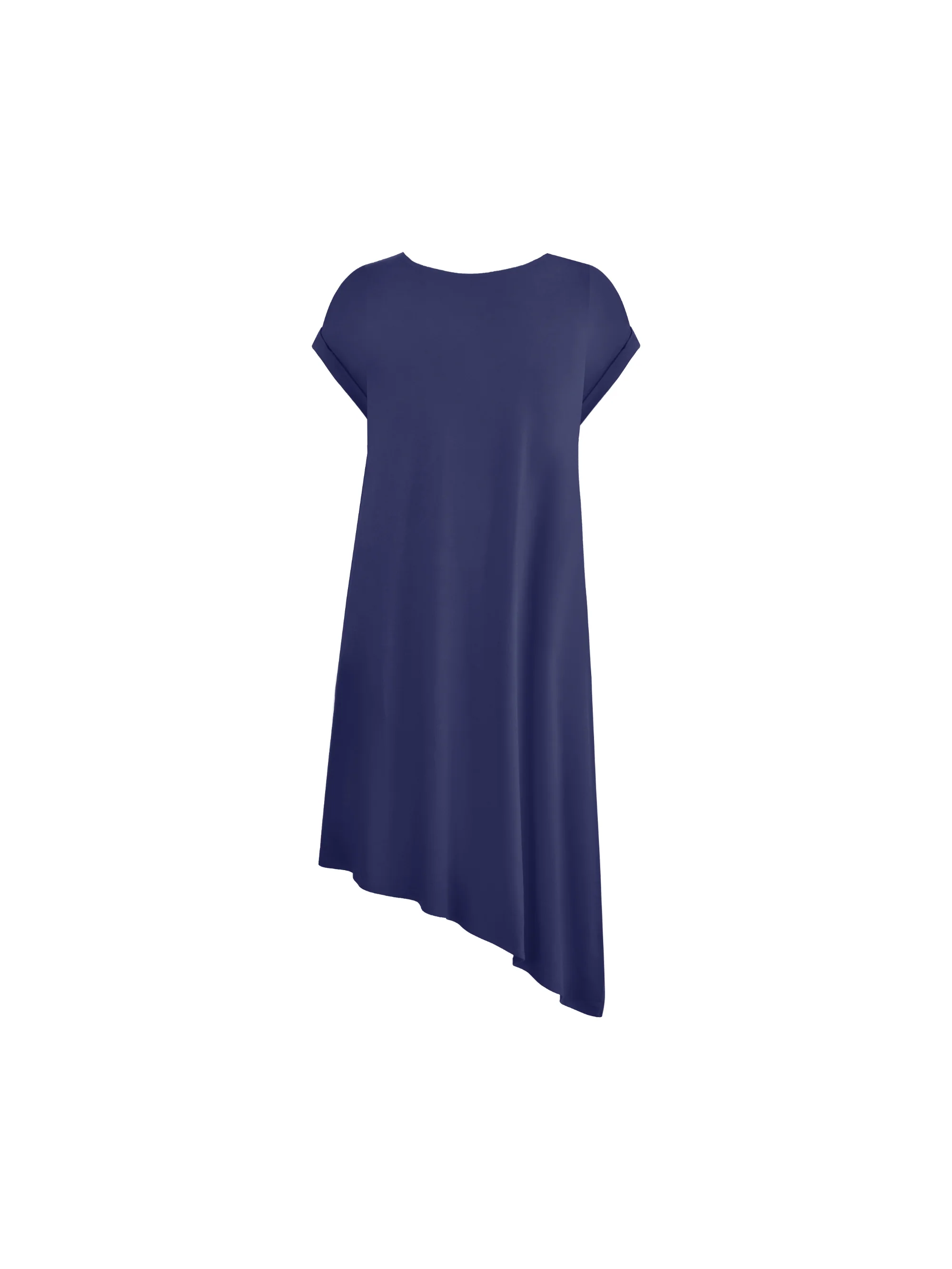 Navy Jersey Asymmetric Dress - Image 6