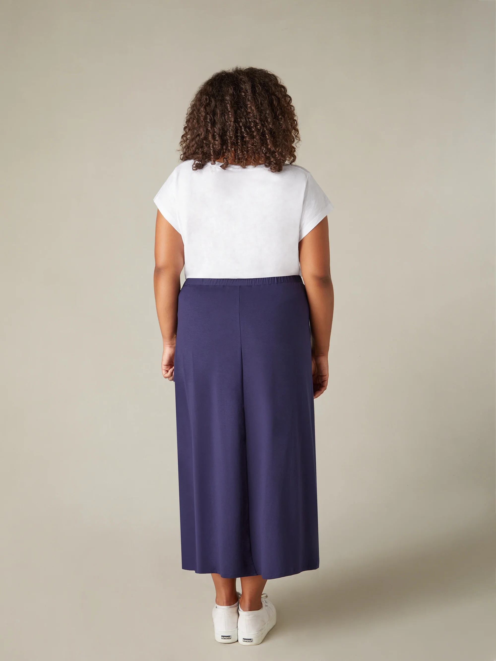 Navy Jersey Midi Skirt - Image 4