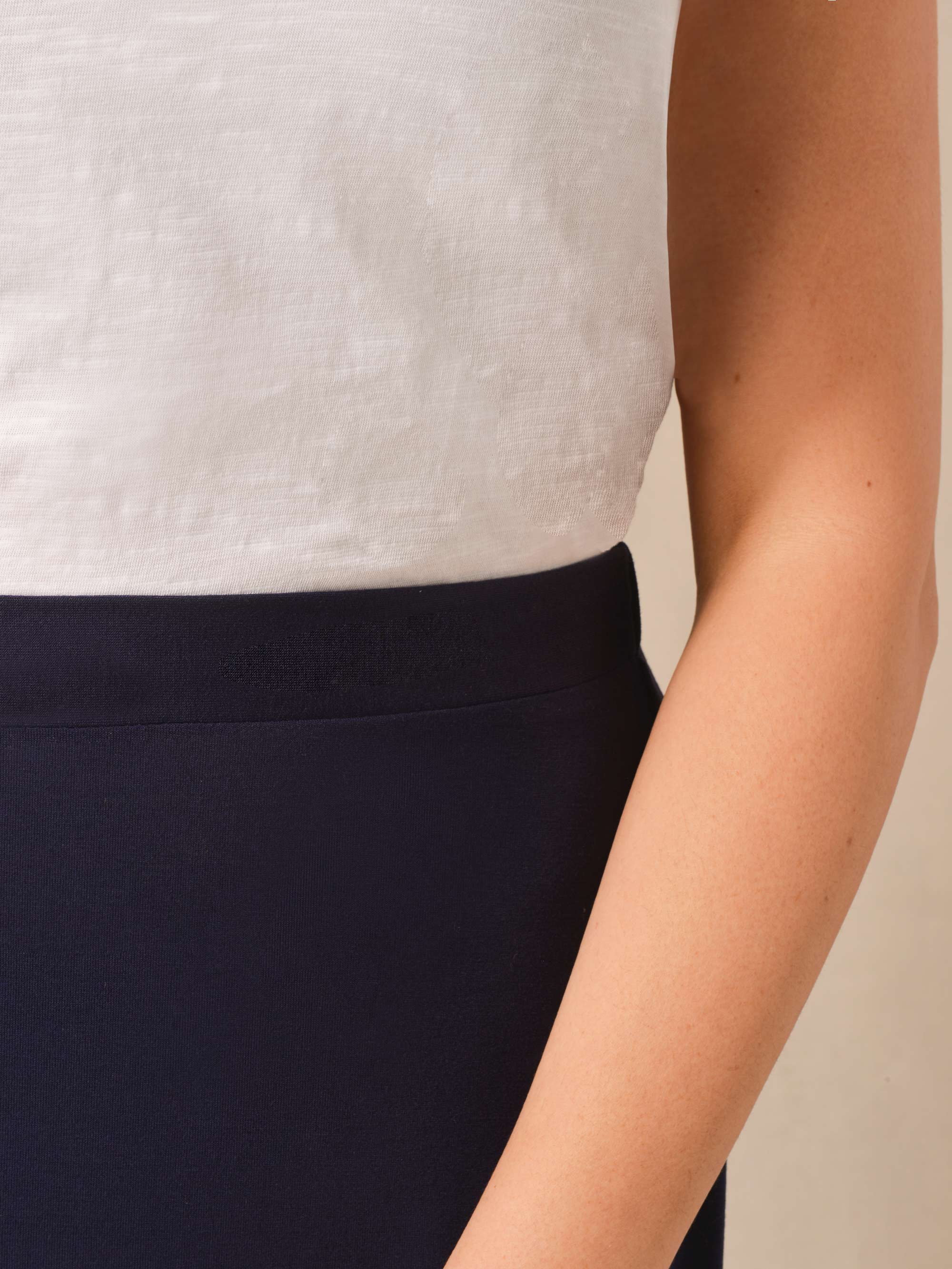 Navy Jersey Midi Skirt - Image 2