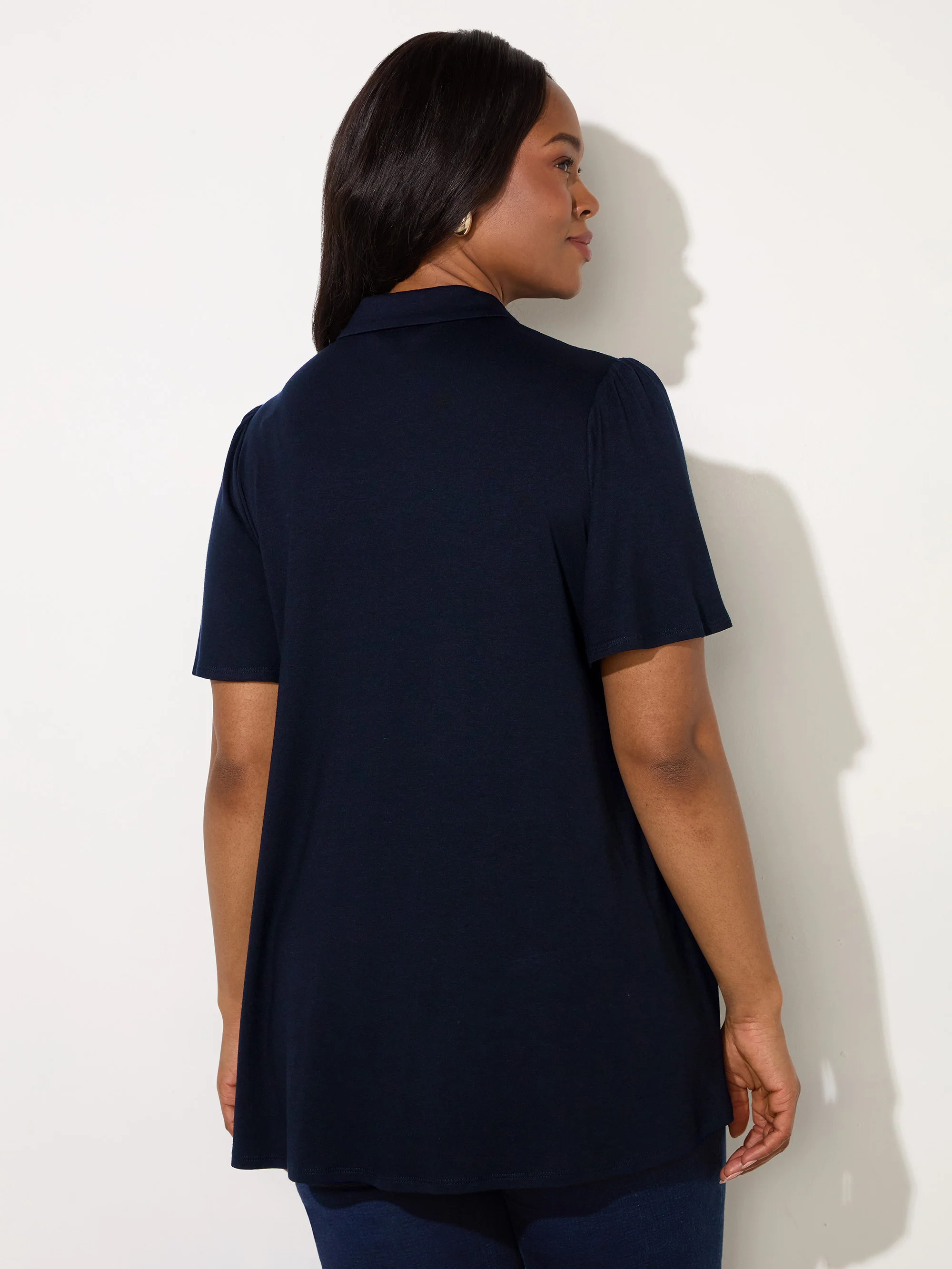 Navy Jersey Short Sleeve Shirt - Image 3