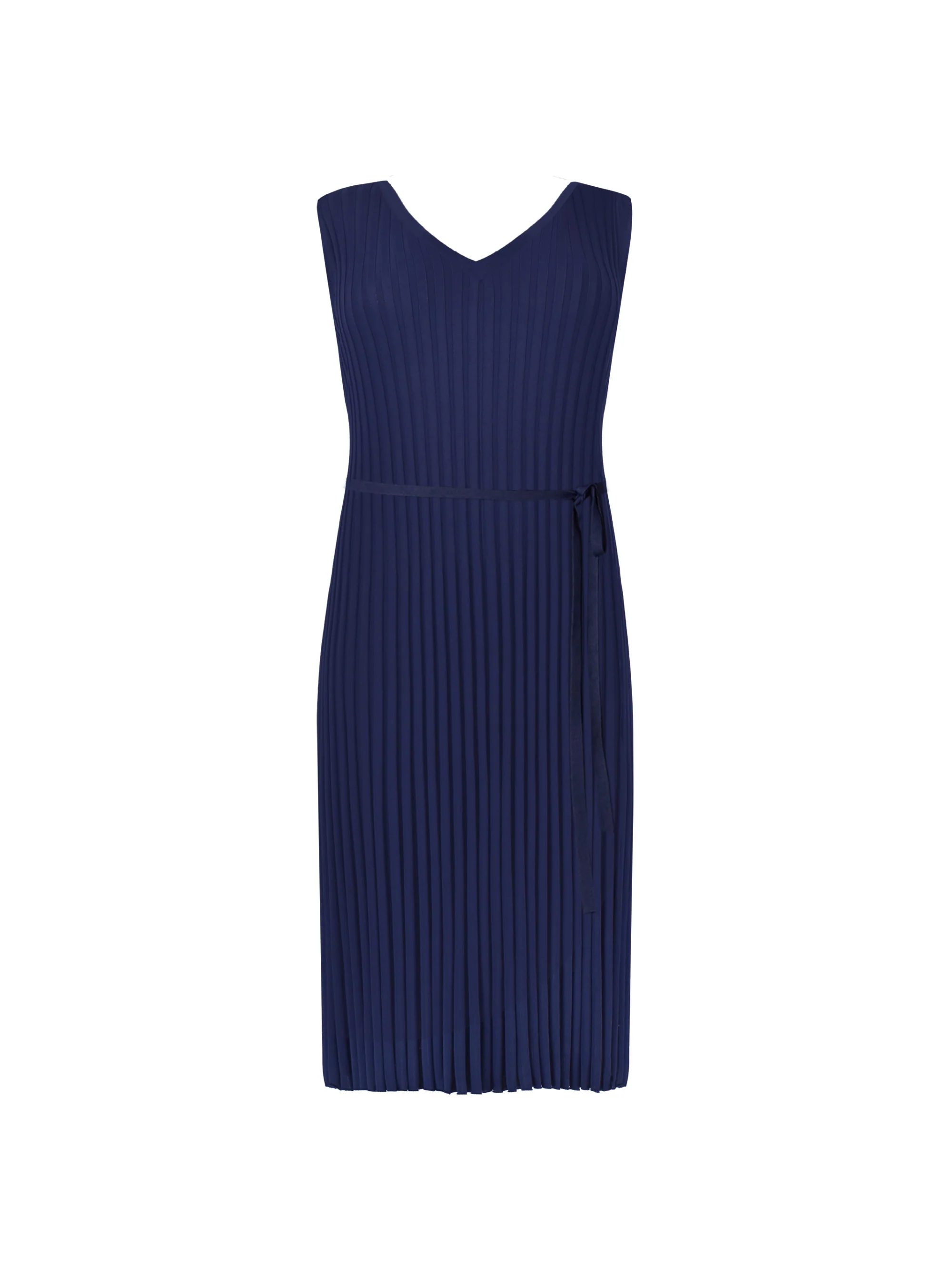 Navy Knitted Rib Dress - Image 10