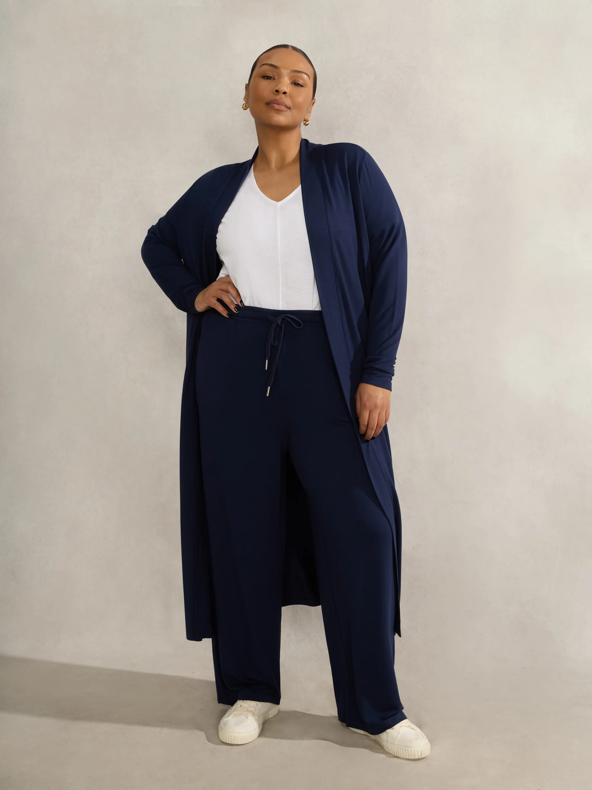 Navy Lightweight Supersoft Maxi Cardigan - Image 2