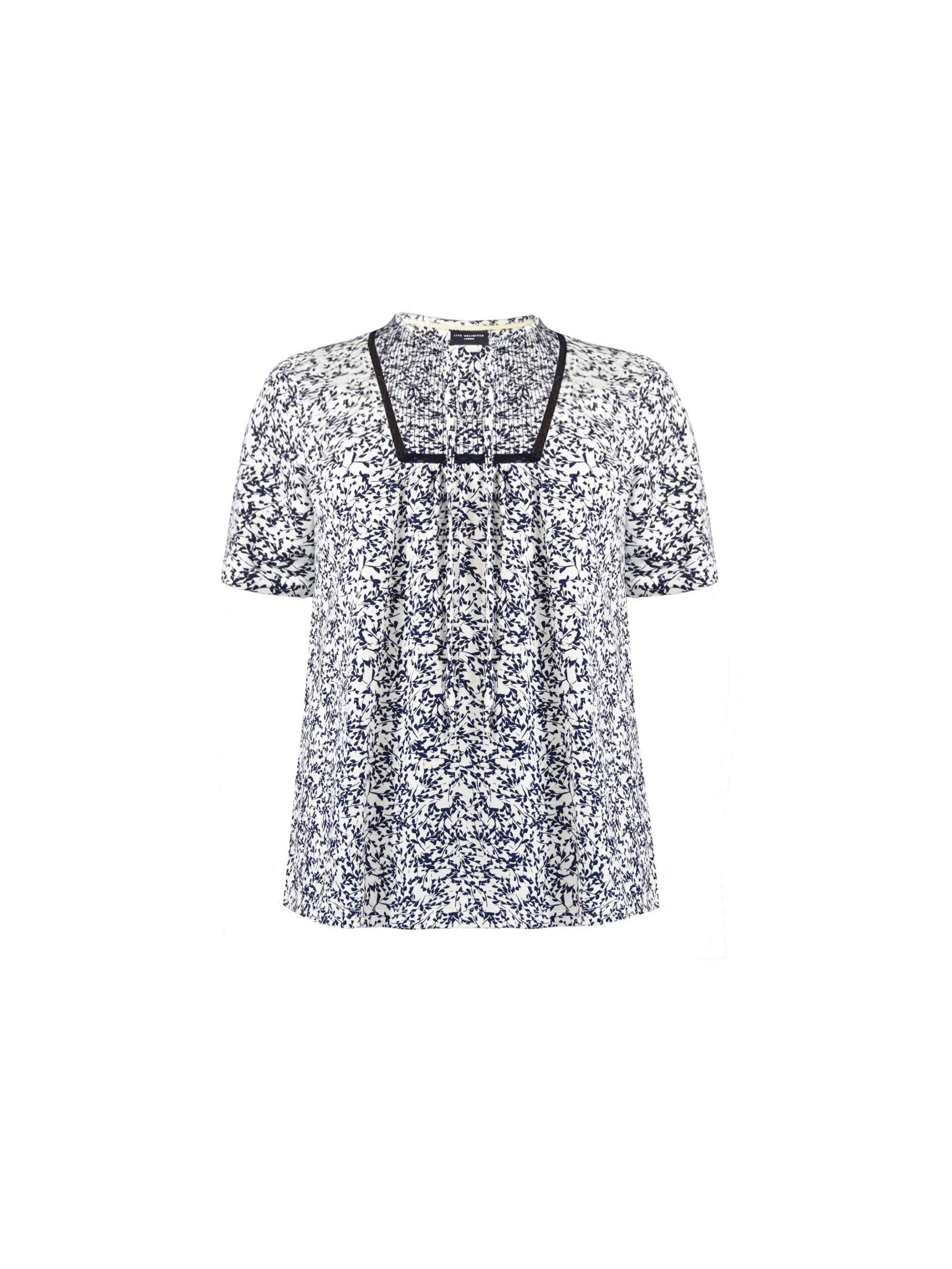 Navy Print Cotton Slub Bib Tunic - Image 10