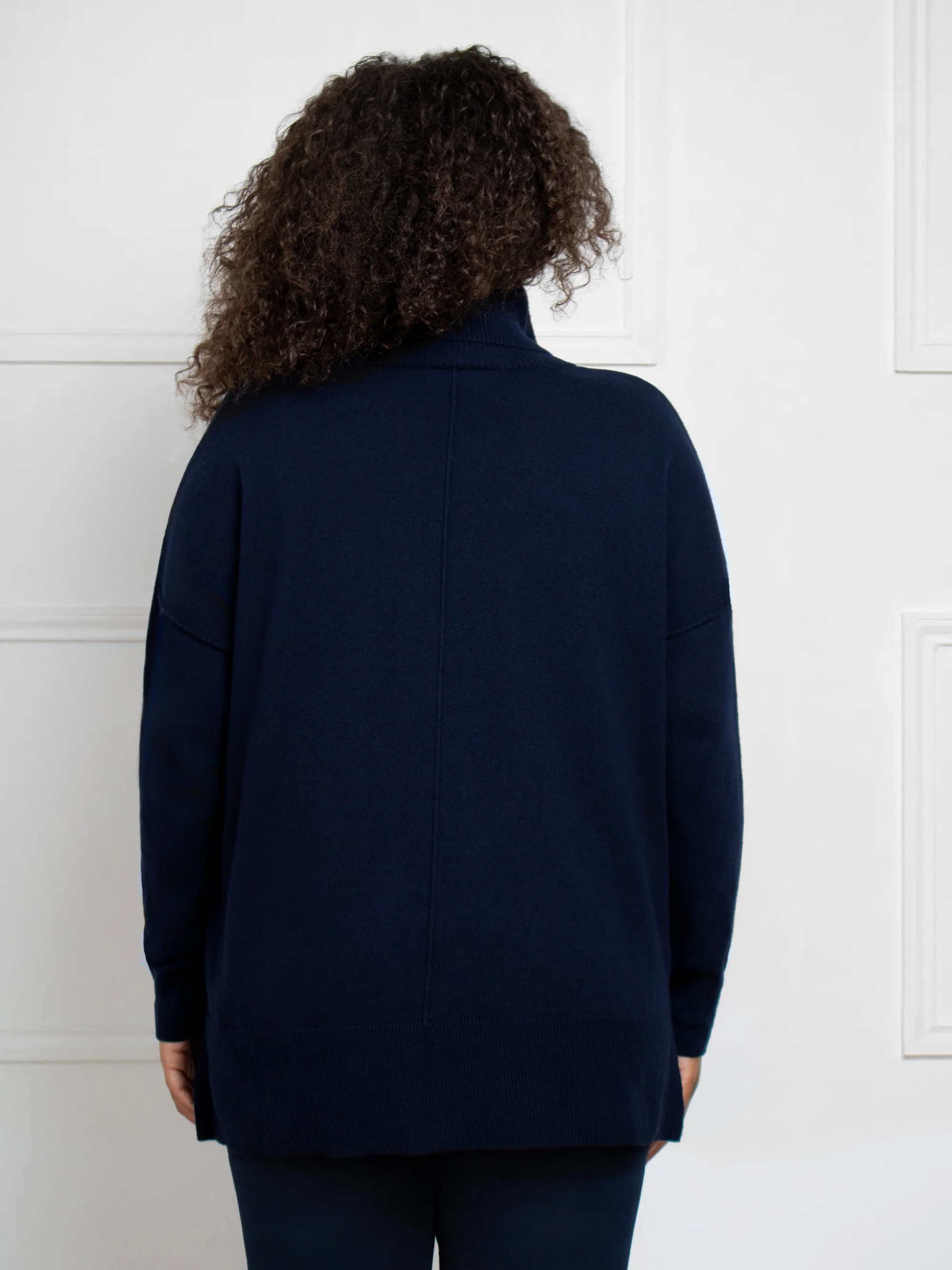 Navy Roll Neck Jumper - Image 4