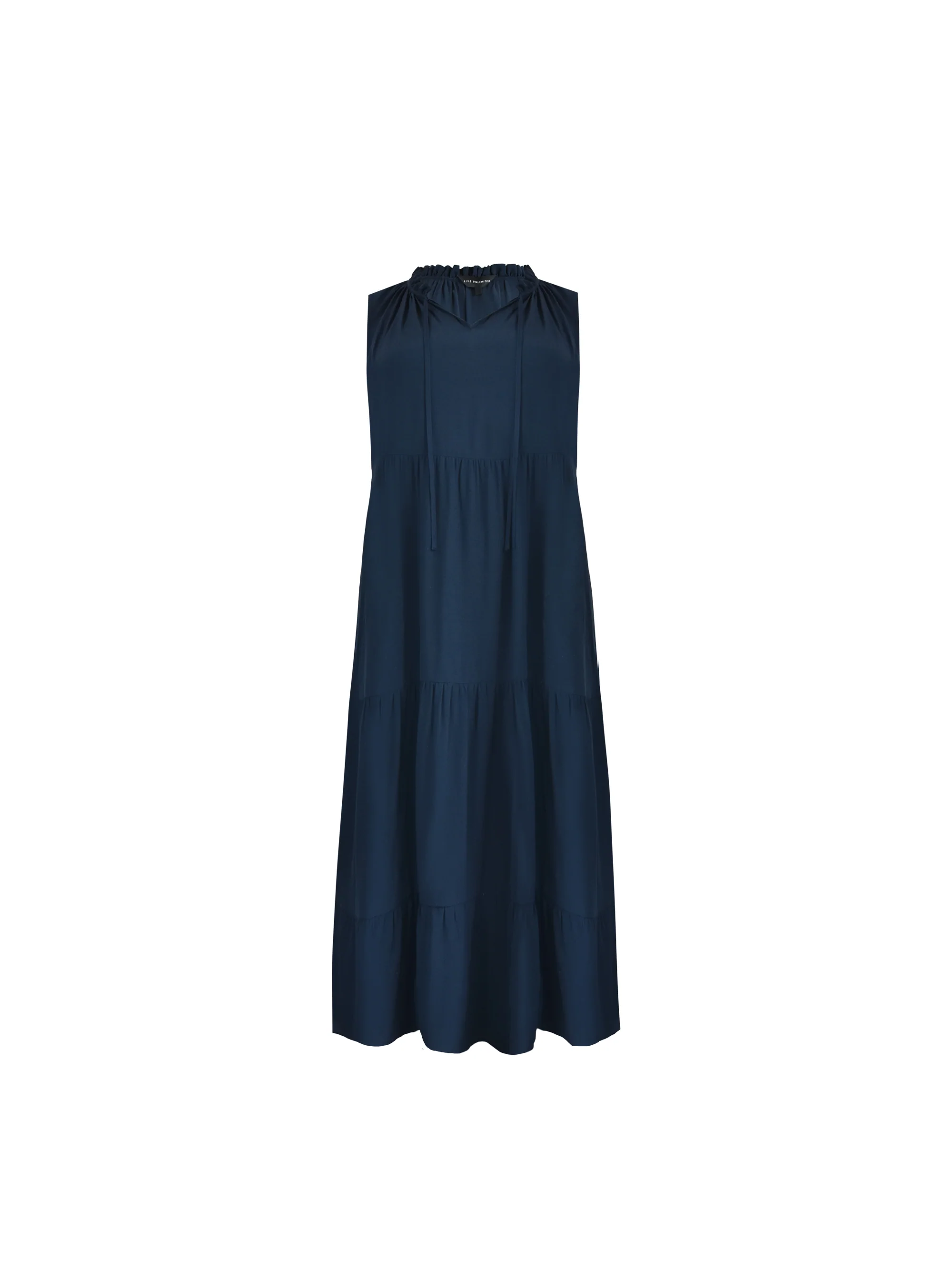 Navy Ruffle Midaxi Dress - Image 5