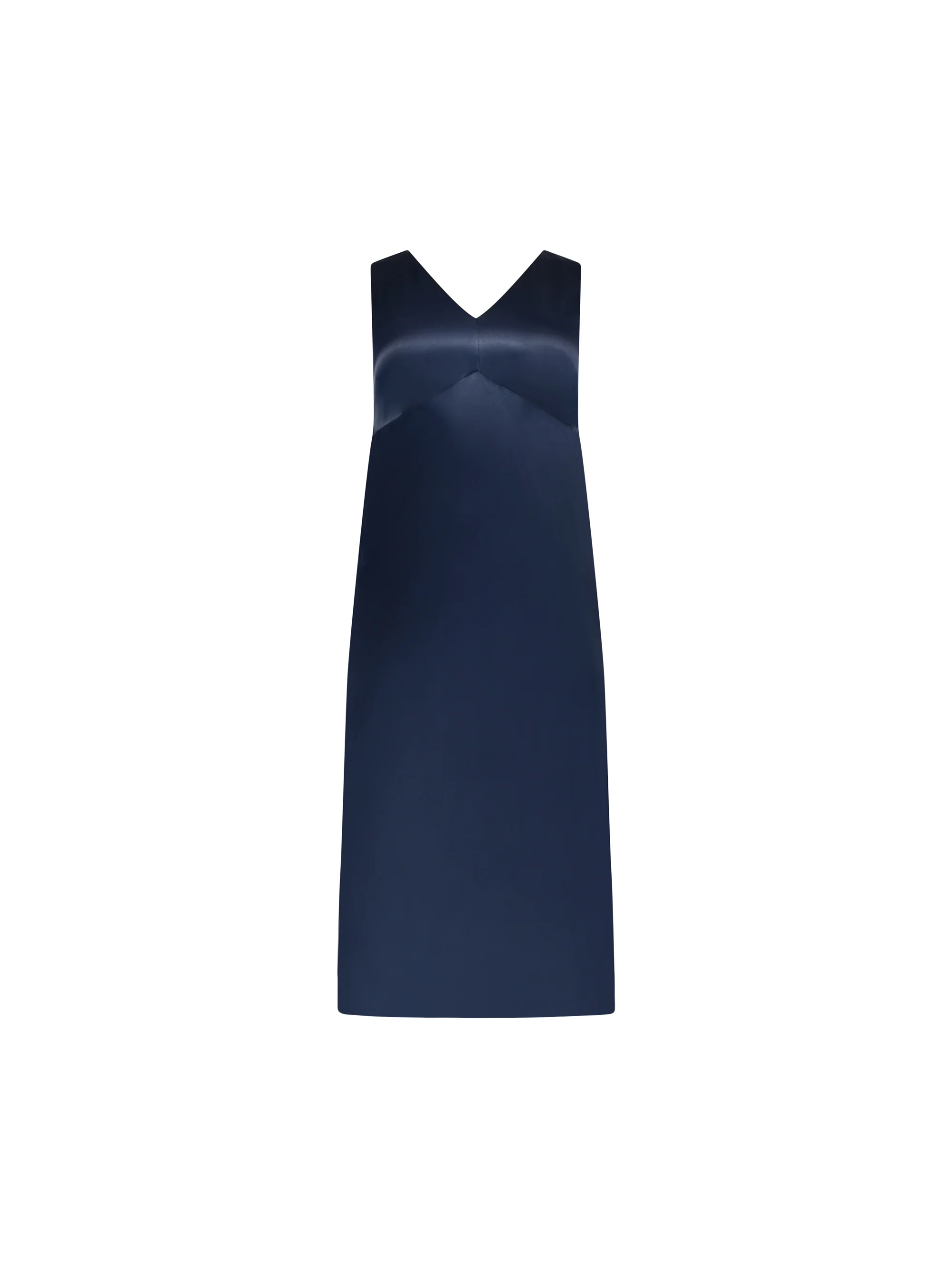 Navy Satin Bias Cut Empire Line Midaxi Dress - Image 4
