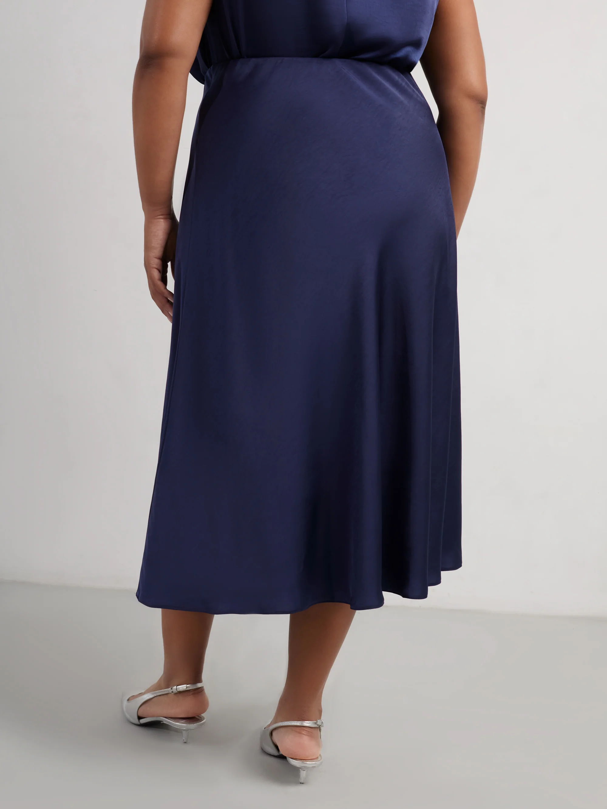 Navy Satin Skirt - Image 6