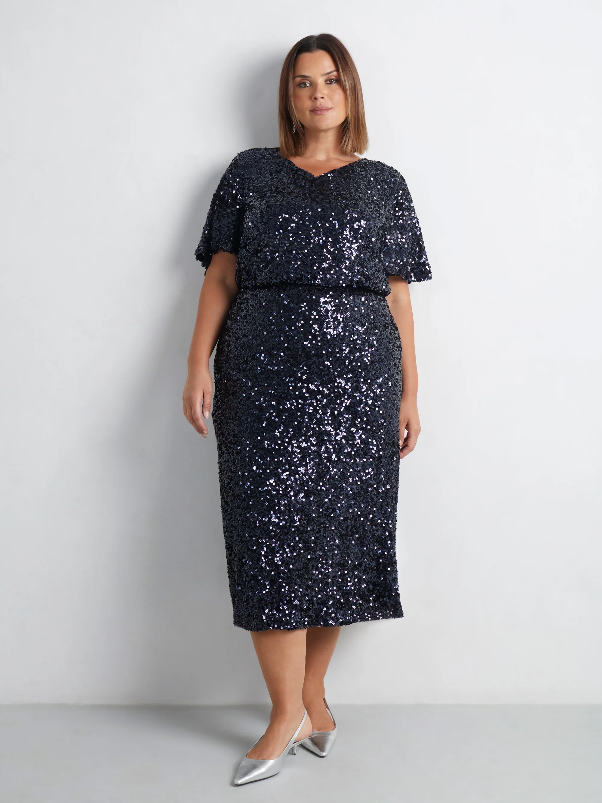 Navy Sequin Midaxi Skirt - Image 6