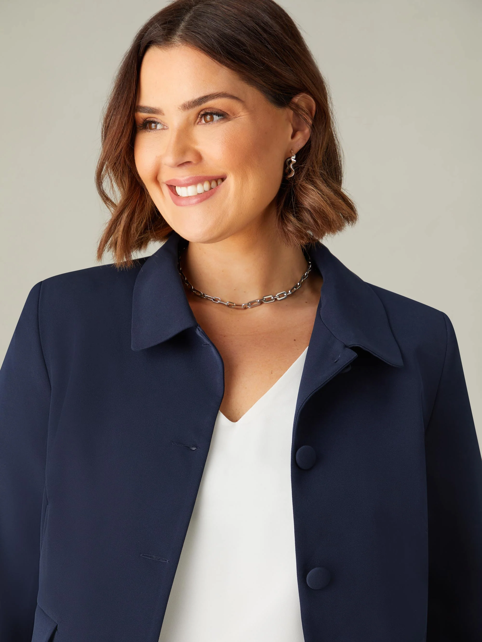 Navy Short Tailored Jacket - Image 2