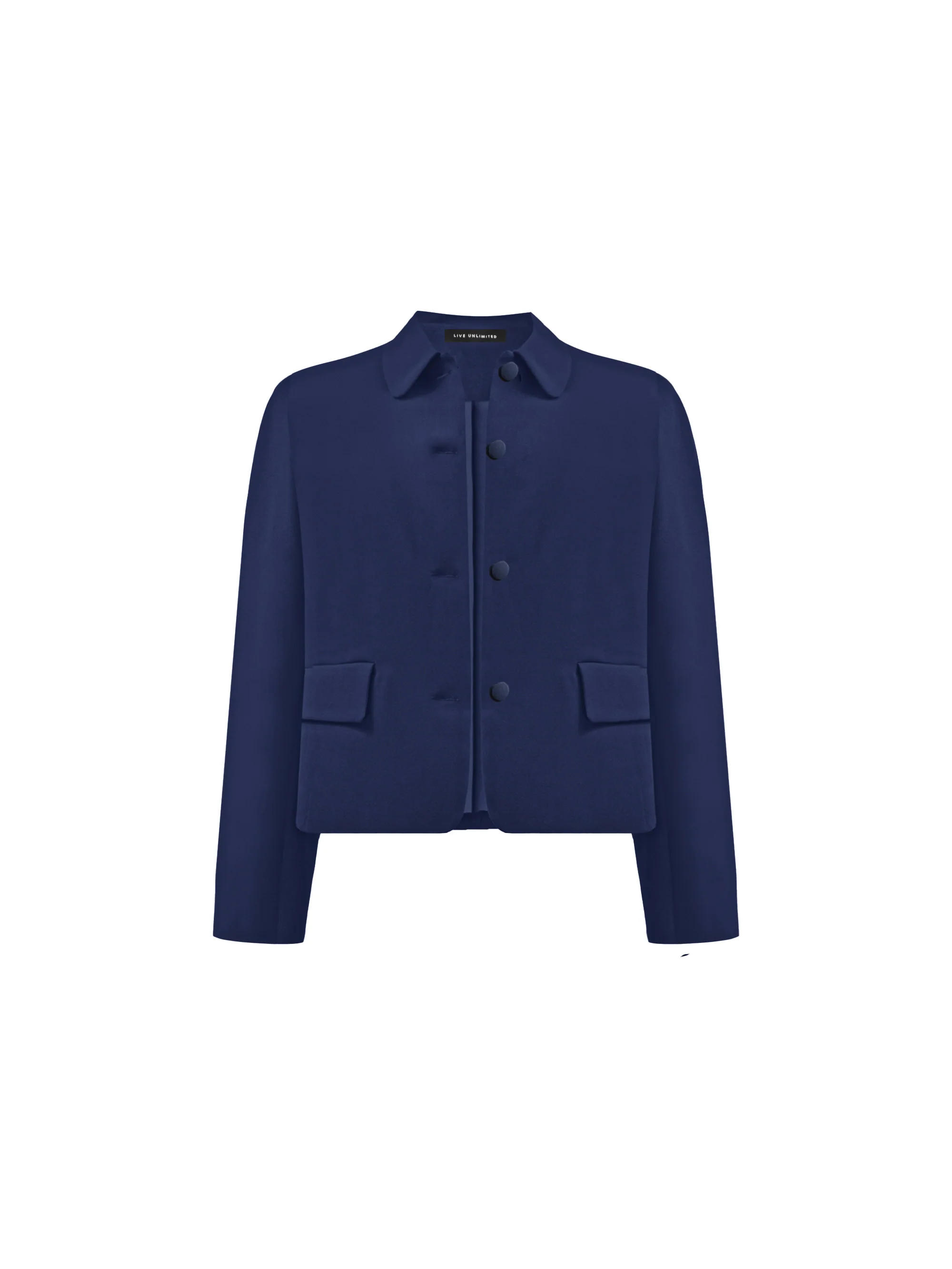 Navy Short Tailored Jacket - Image 4