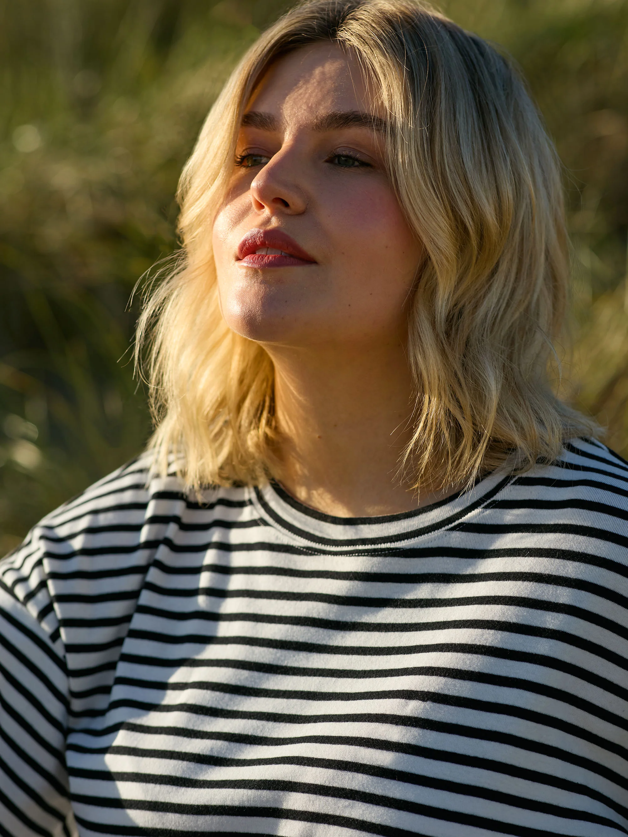 Navy Stripe Jersey Relaxed Top - Image 2