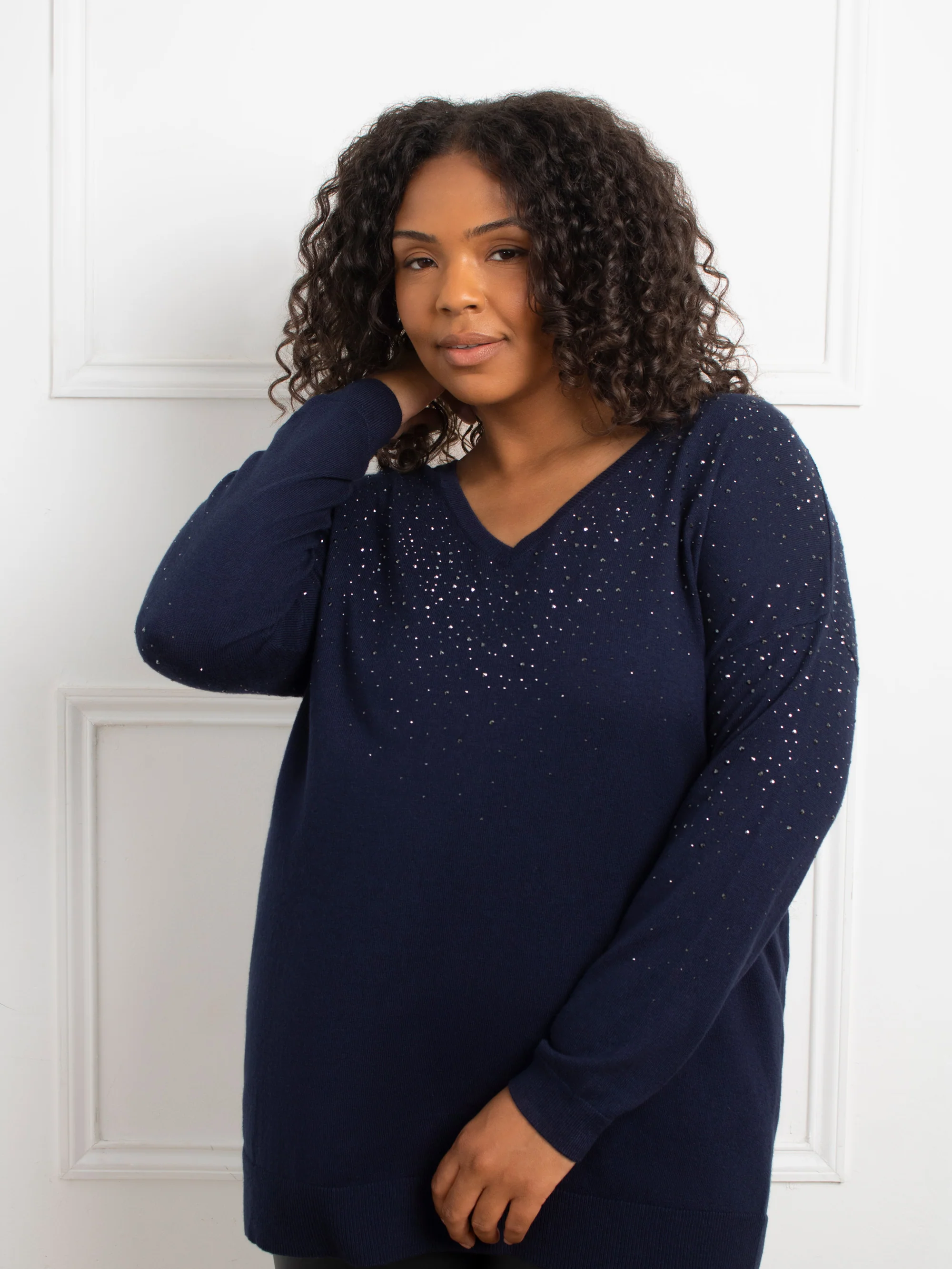 Navy Sparkle Jumper - Image 3