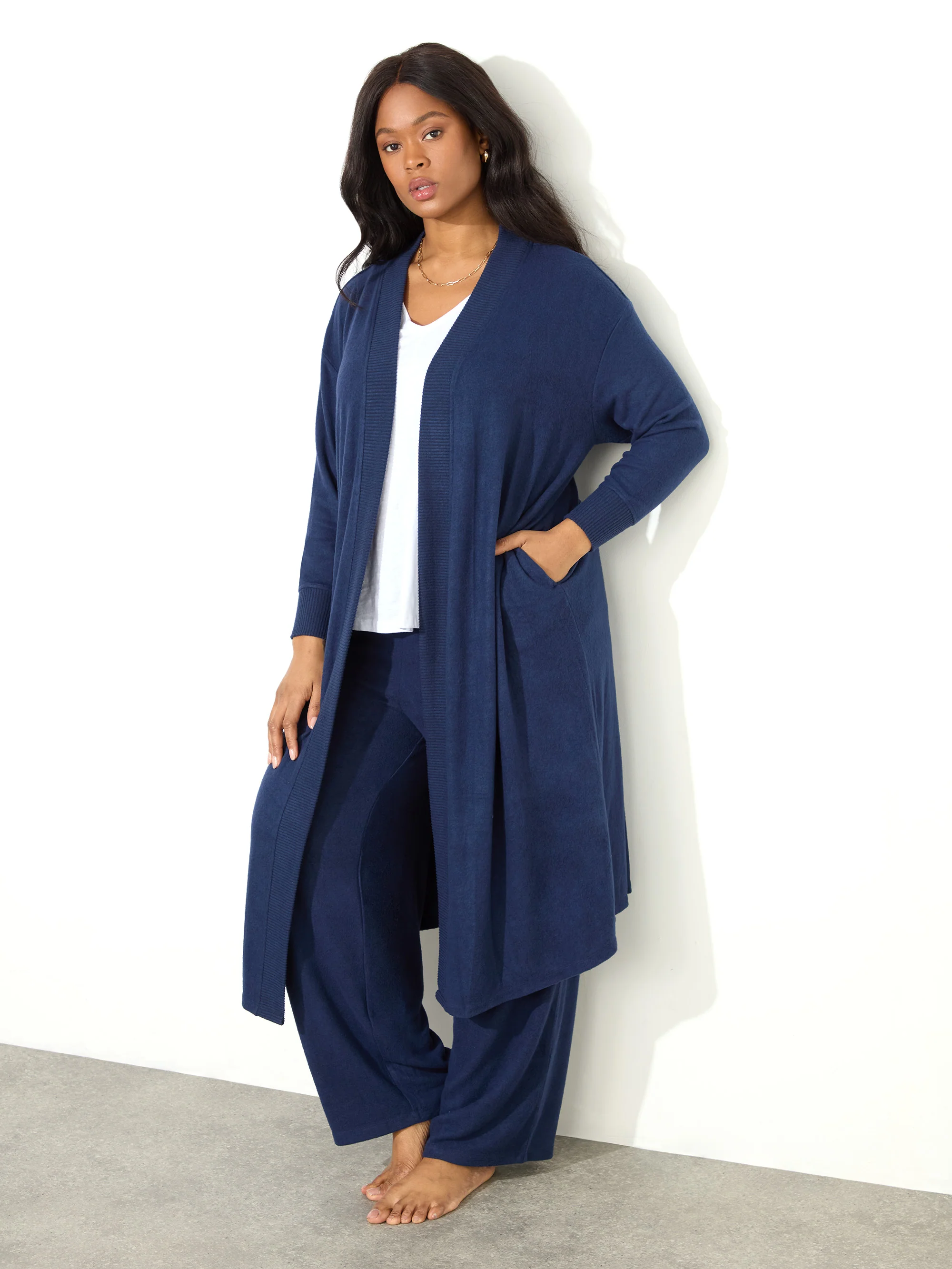 Navy Supersoft Maxi Cardigan - Image 2