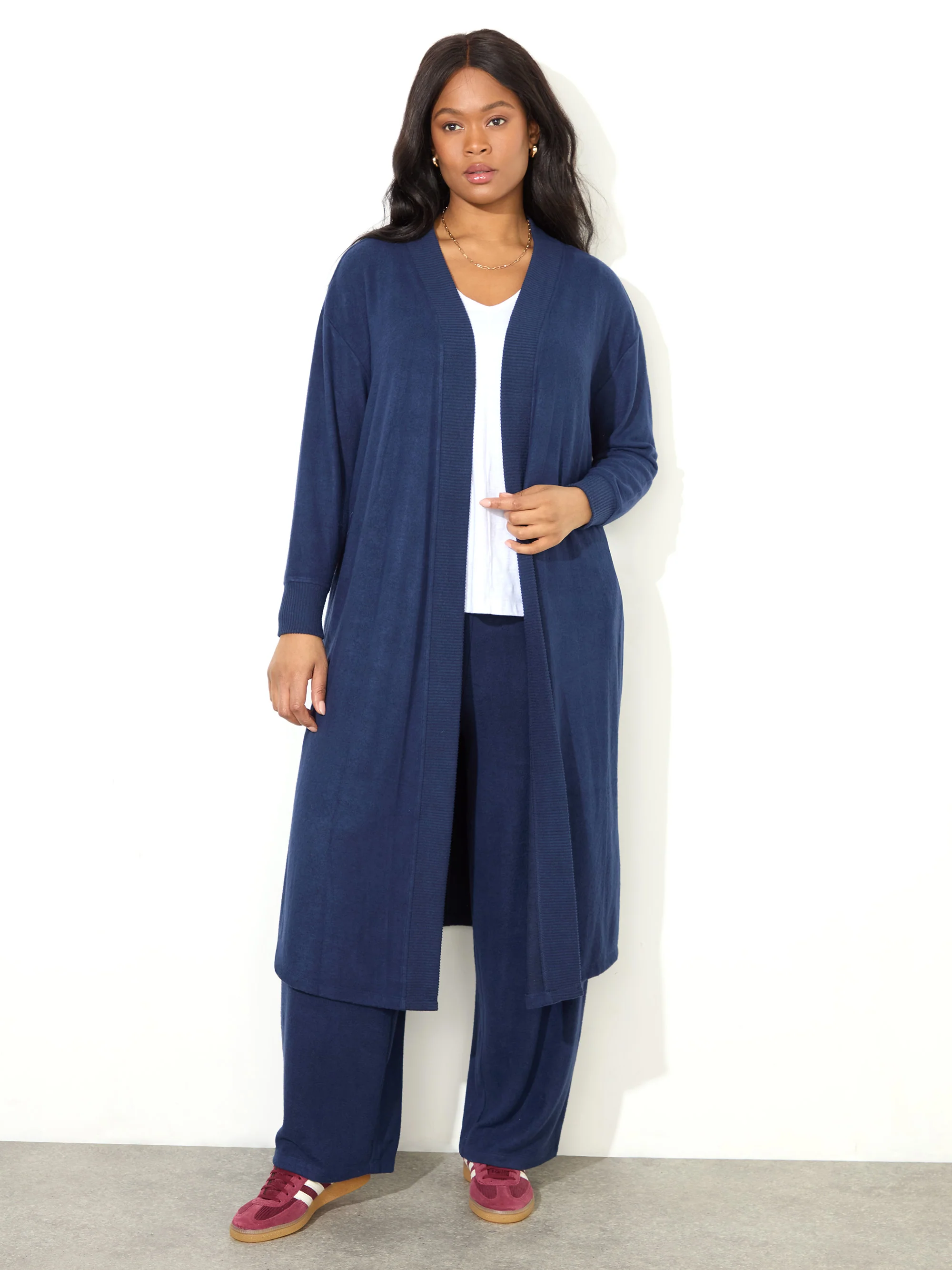 Navy Supersoft Maxi Cardigan - Image 3