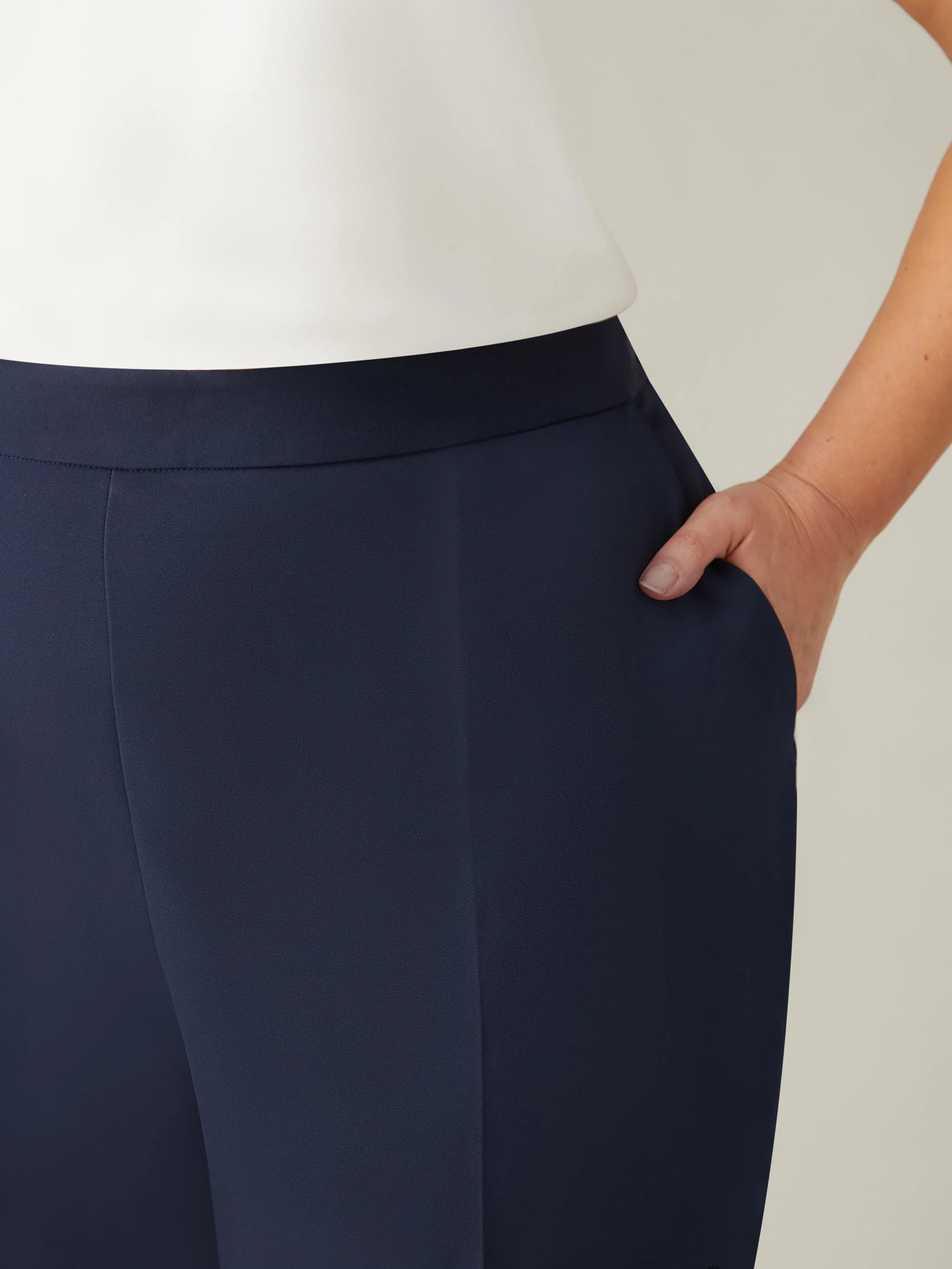Navy Tailored Side Split Trouser - Image 2