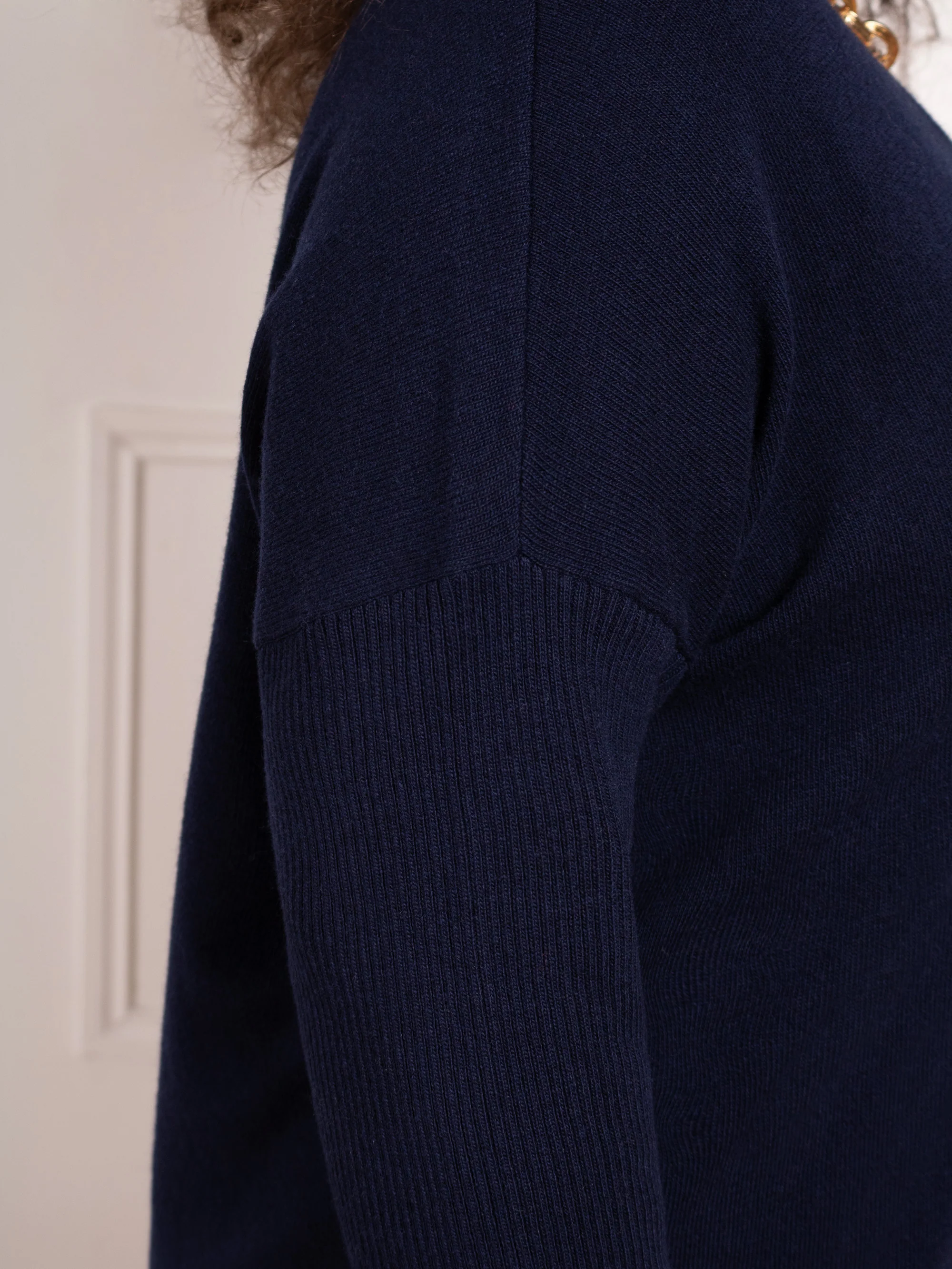 Navy V-Neck Jumper Dress - Image 6