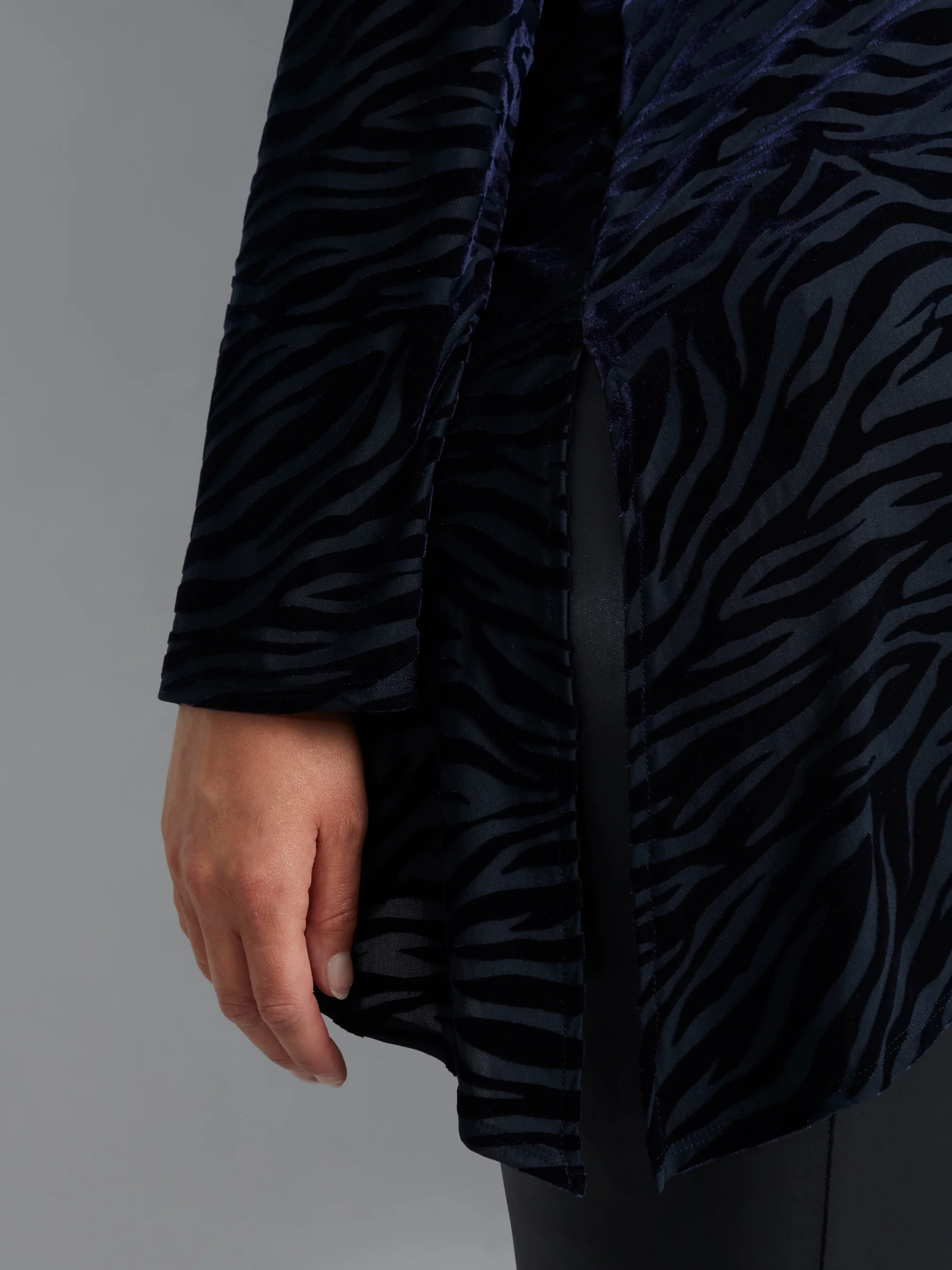 Navy Zebra Burnout Asymmetric Top - Image 4