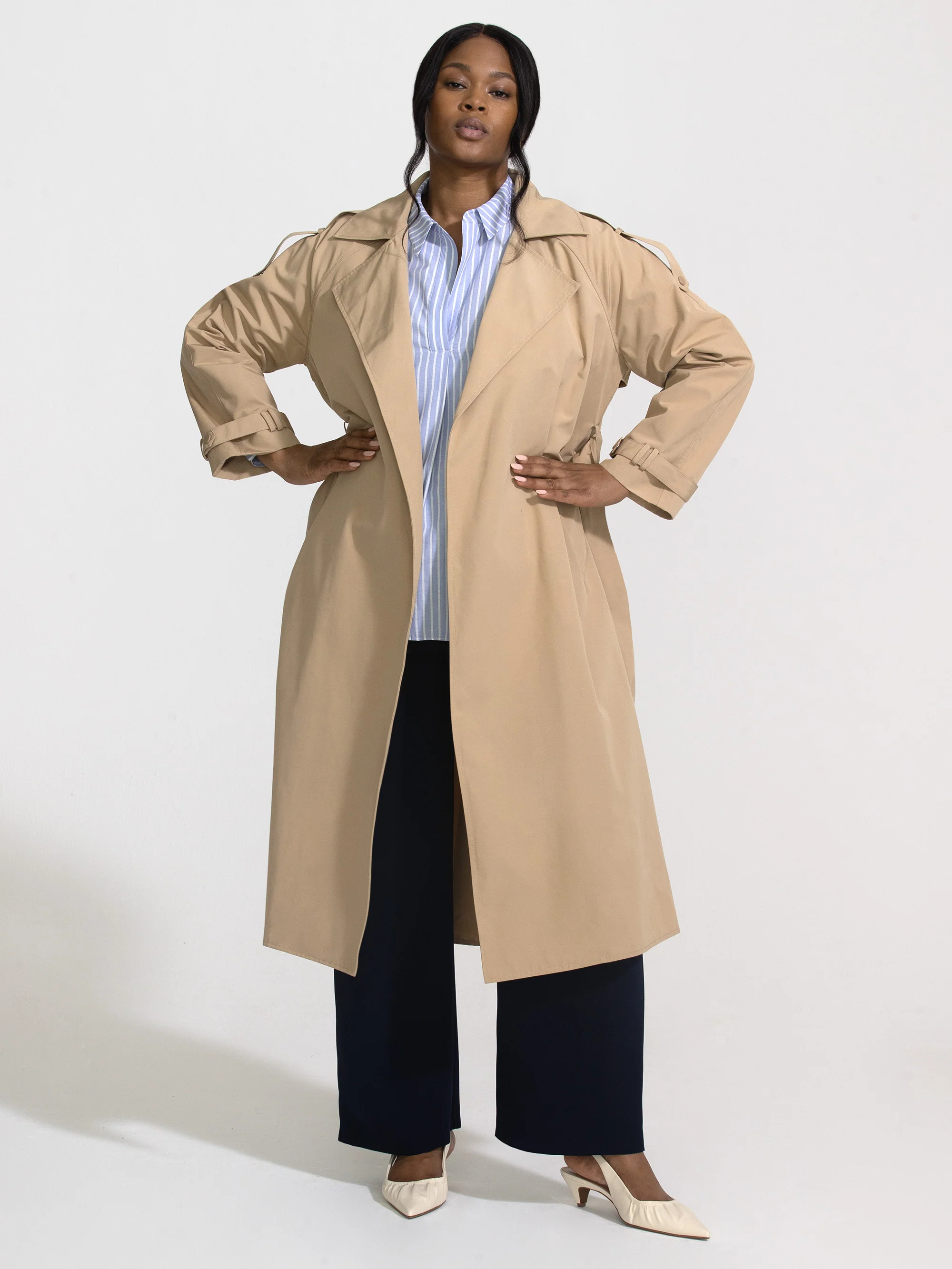 Neutral Classic Trench Coat - Image 3