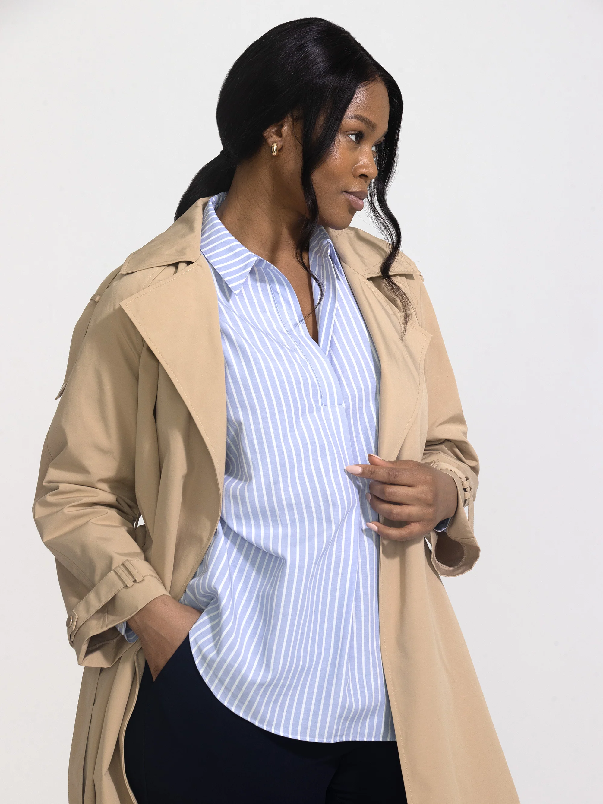 Neutral Classic Trench Coat - Image 4