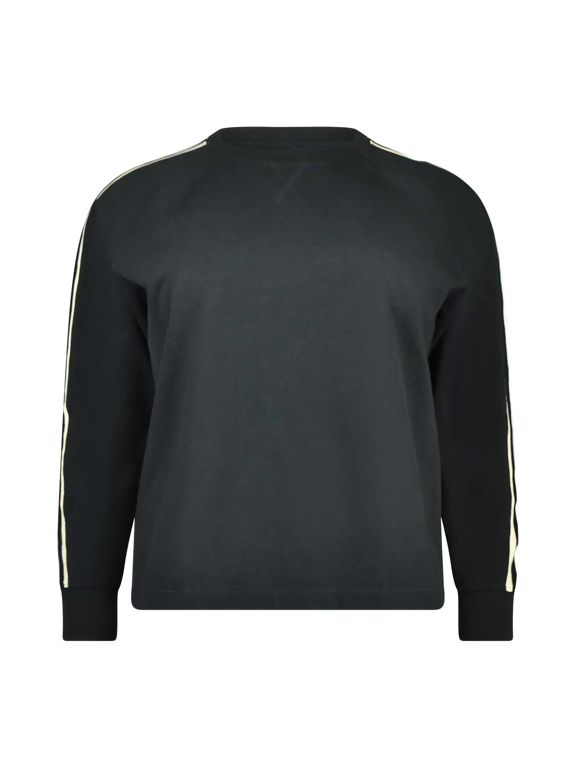 Black Sweatshirt With Stripe Trim Sleeve - Image 6