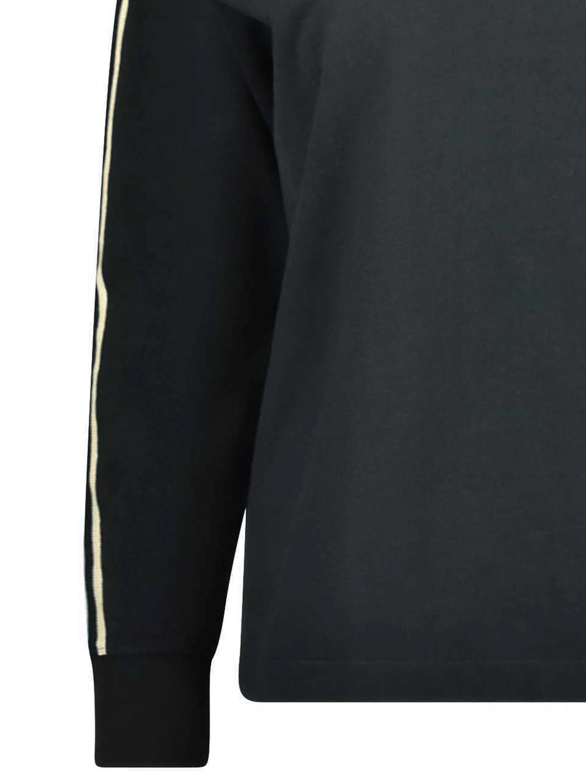 Black Sweatshirt With Stripe Trim Sleeve - Image 8
