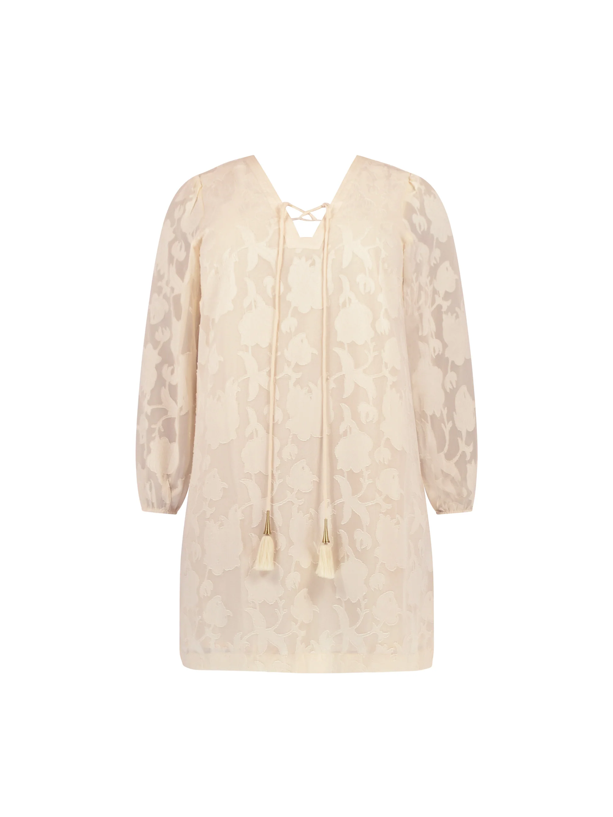 Nude Jacquard Dress - Image 6