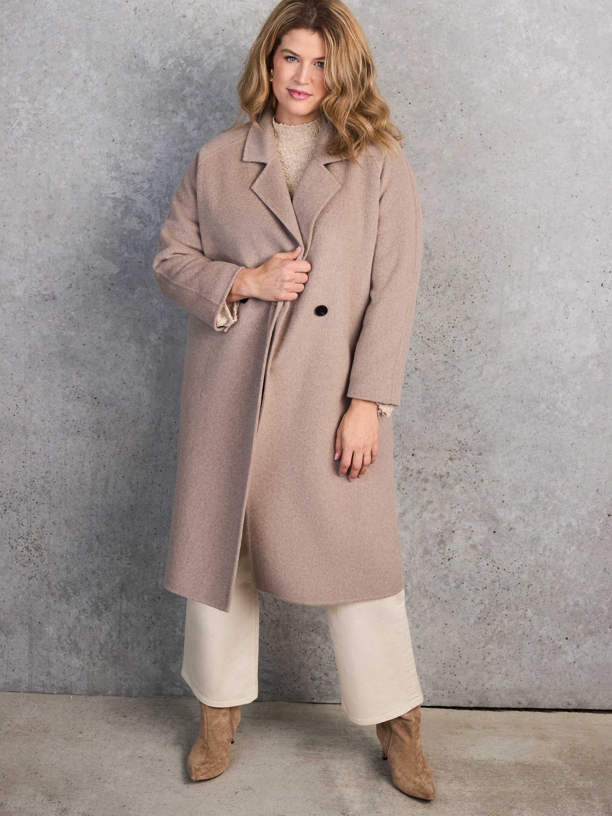 Oatmeal Double Faced Coat - Image 3