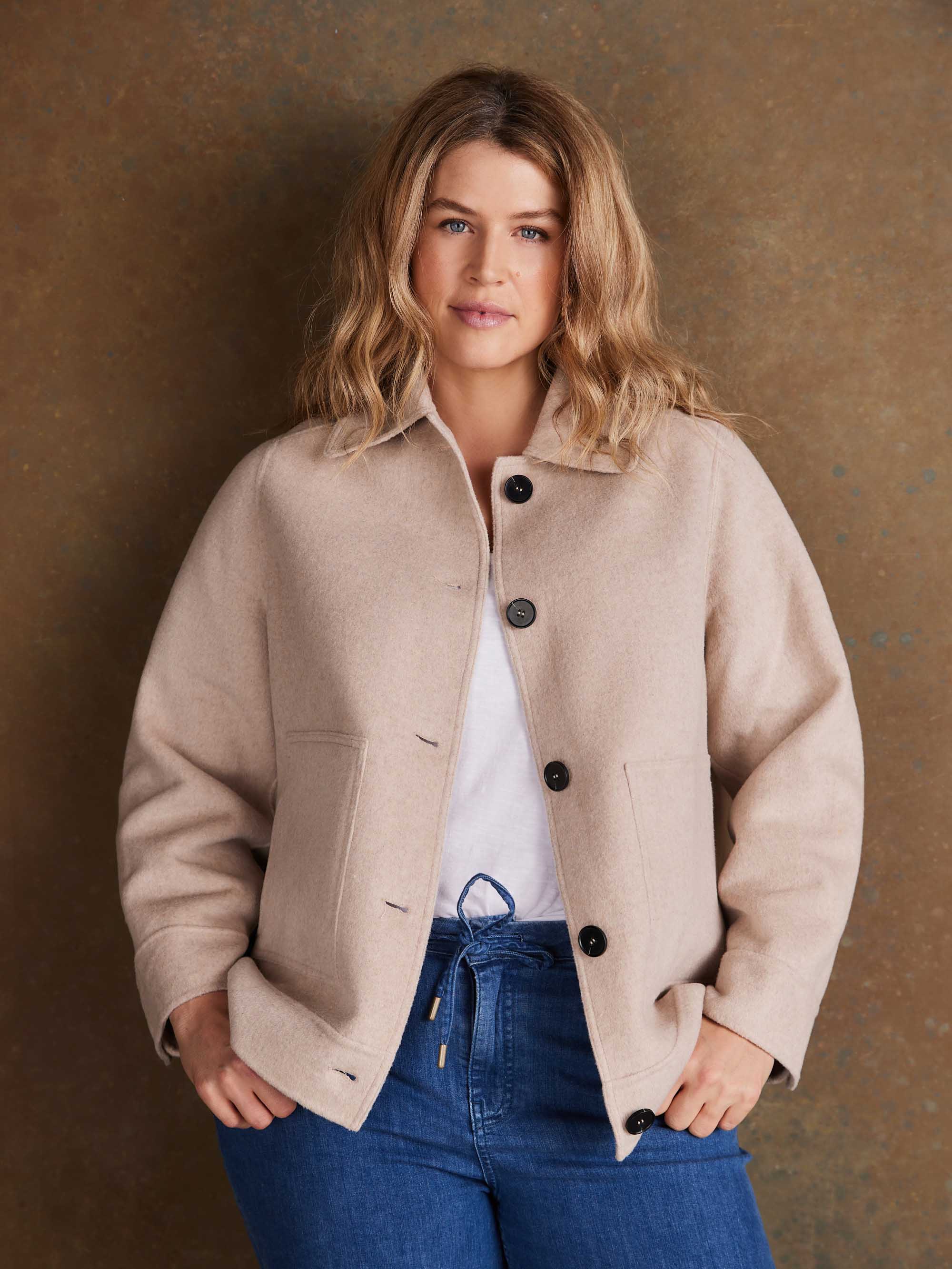 Oatmeal Short Double Faced Jacket - Image 3