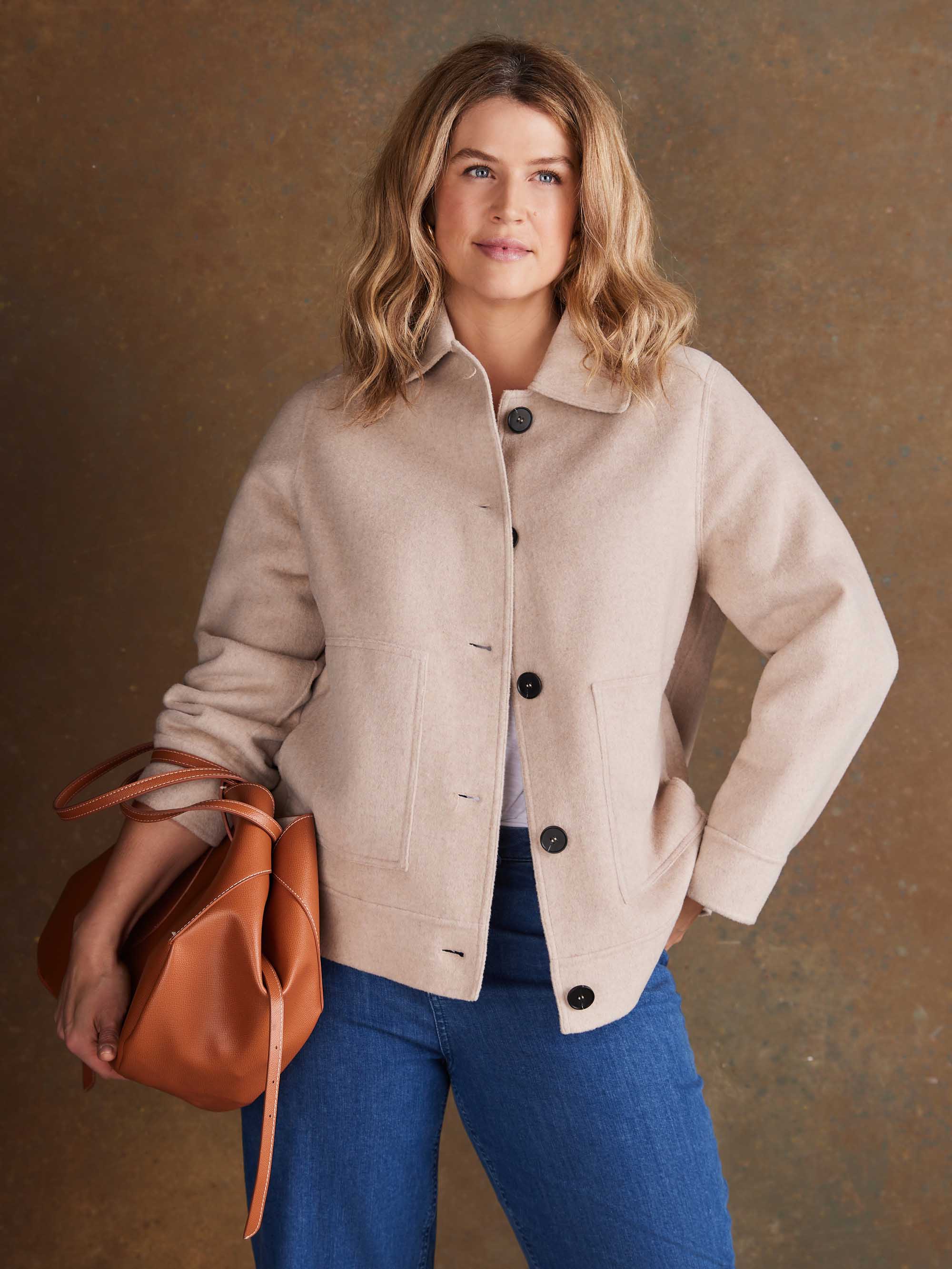 Oatmeal Short Double Faced Jacket - Image 6